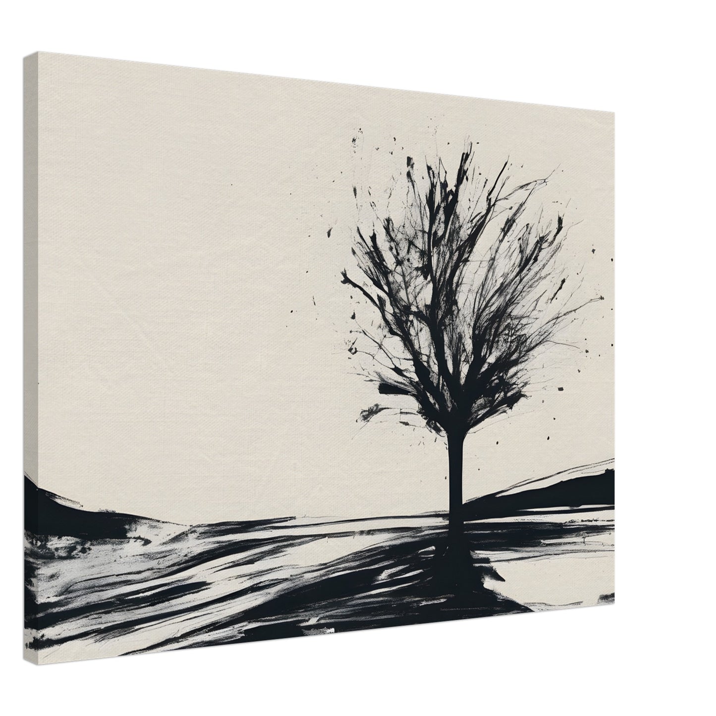 Whispers of Nature - Minimalist Black and White Tree Art