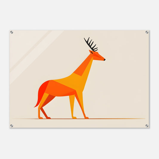 Abstract Stag - Minimalist Acrylic Wall Art for Modern Decor