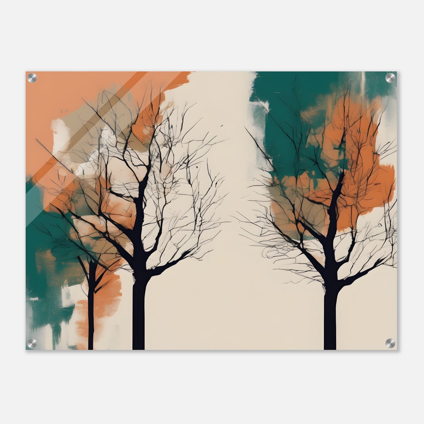 Whimsical Nature - Minimalist Abstract Trees in Warm Hues