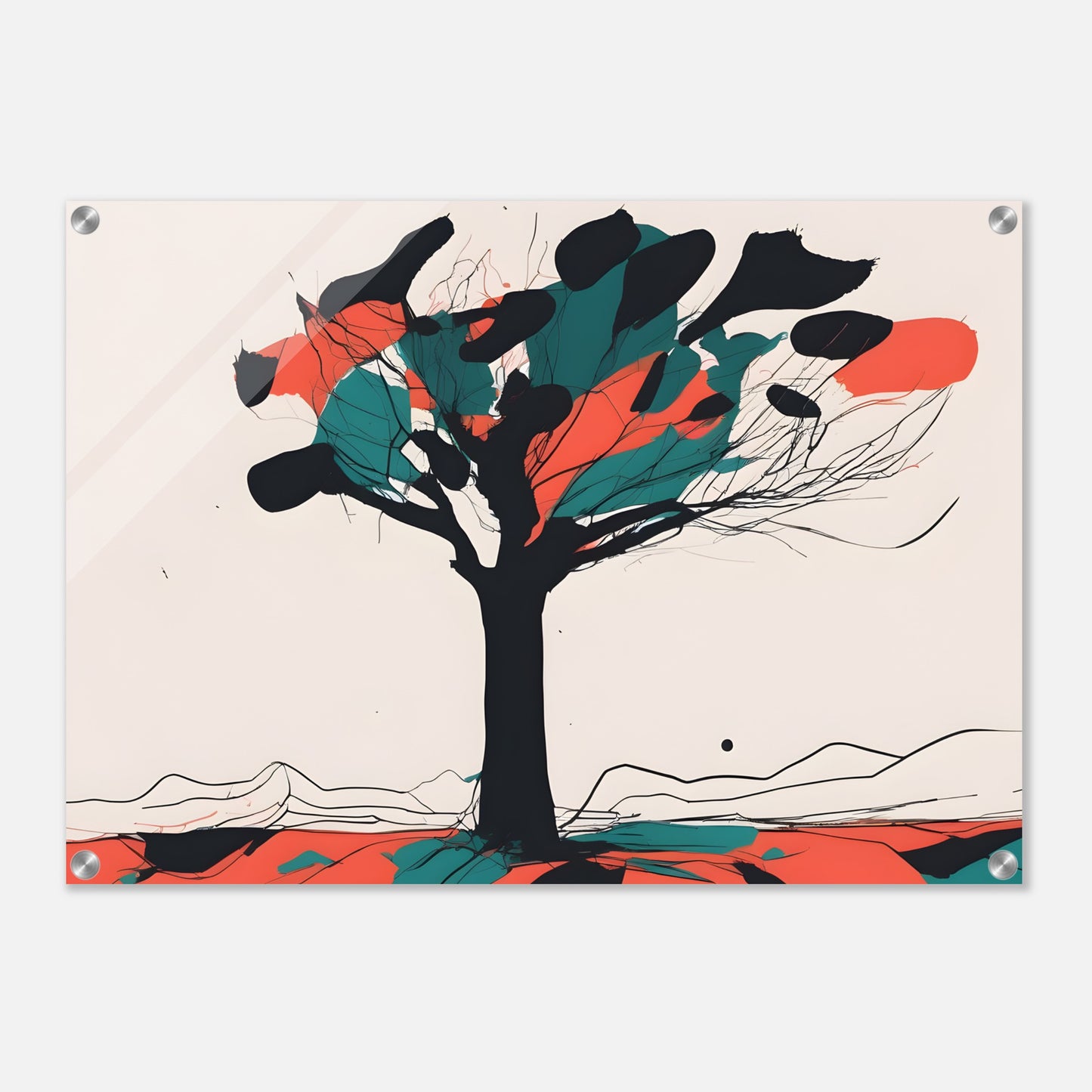 Dancing Leaves - Minimalist Tree Acrylic Print for Modern Decor