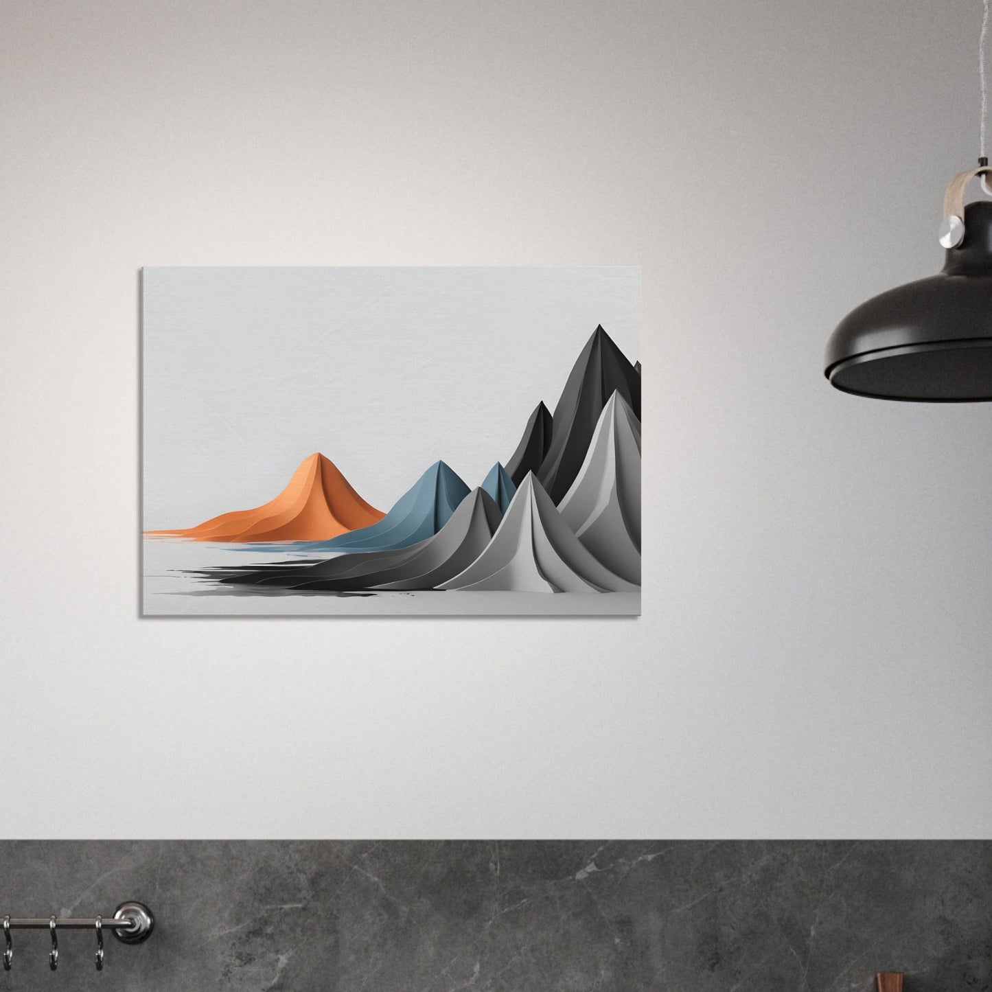 Minimalist Abstract Mountain Wall Art – Modern Canvas Print