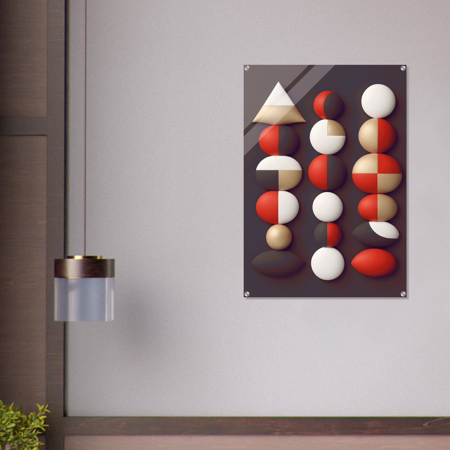 Geometric Joy - Minimalist Abstract Christmas Wall Art