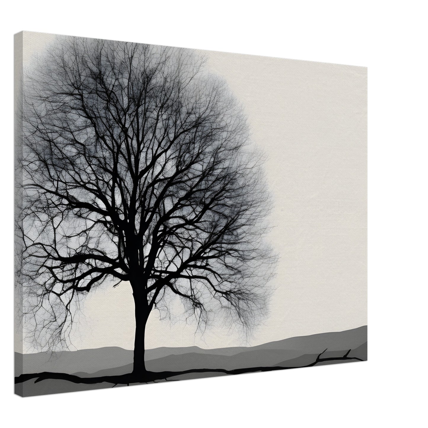 Silhouette Serenade - Minimalist Tree Canvas Print Wall Art