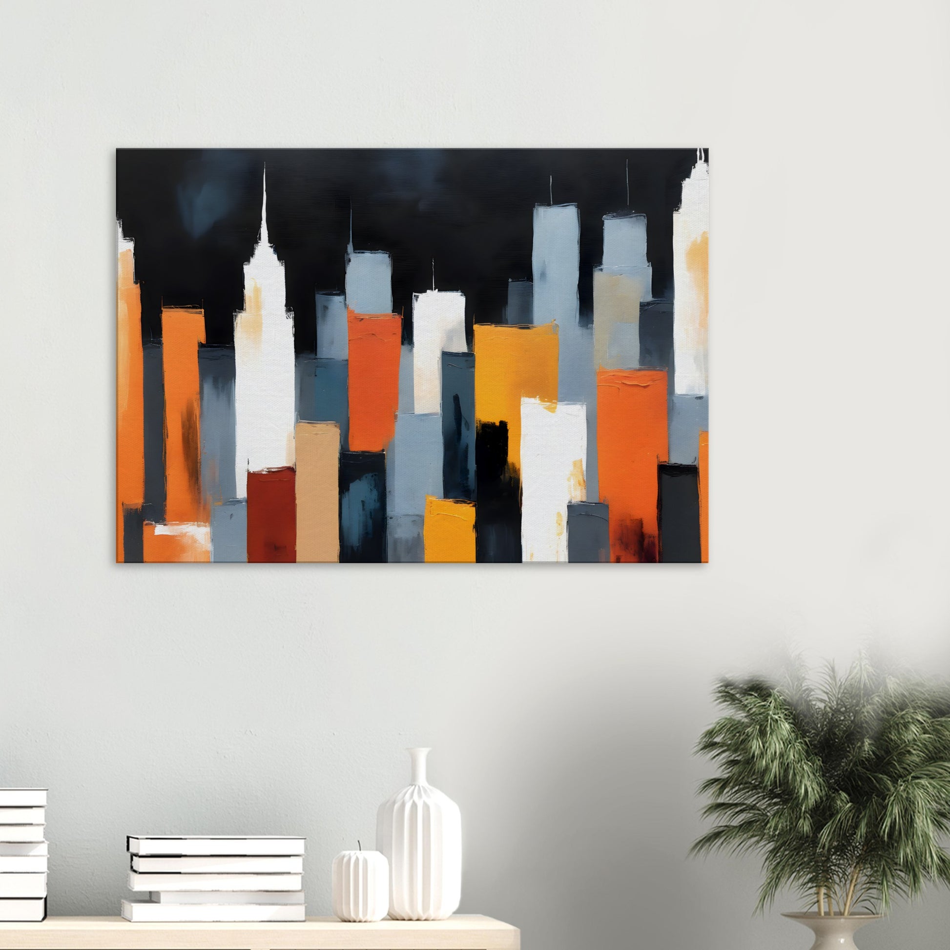 Serene Urban Silhouettes: Minimalist Skyline Canvas Art