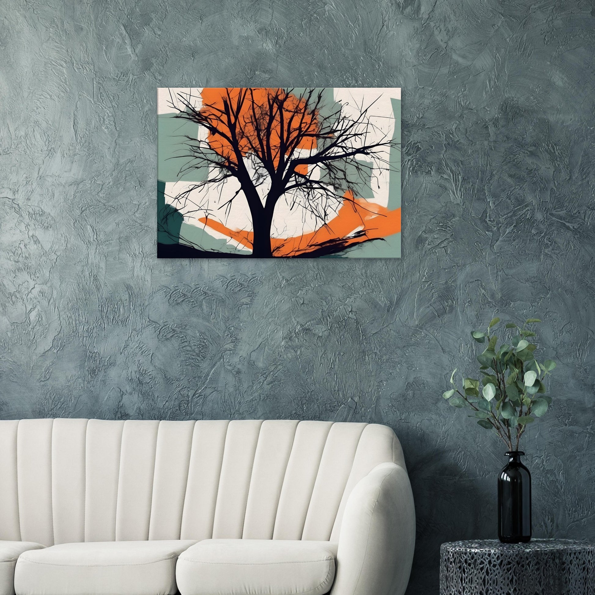 Ethereal Reflection - Minimalist Abstract Tree Art for Modern Decor