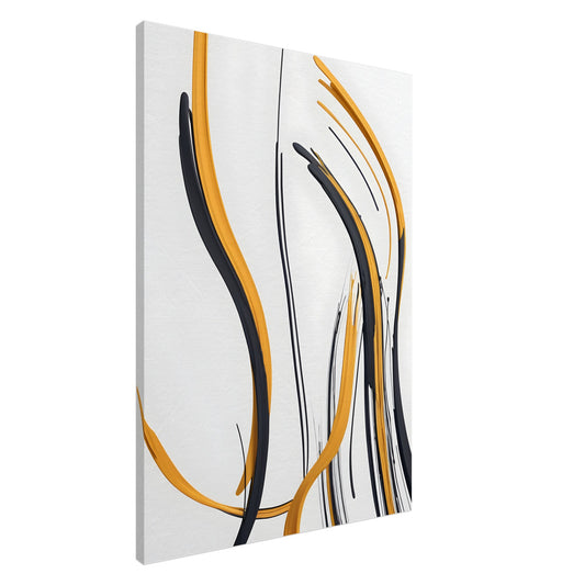 Minimalist Abstract Wall Art in Bold Black and Orange