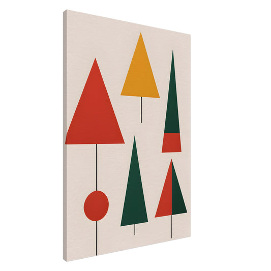 Festive Forest - Minimalist Abstract Christmas Canvas Print