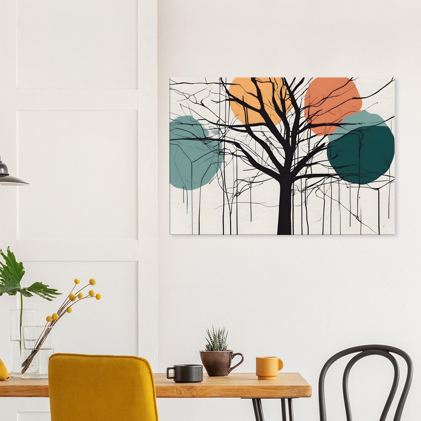 Whimsical Tree - Minimalist Abstract Canvas Art for Modern Spaces