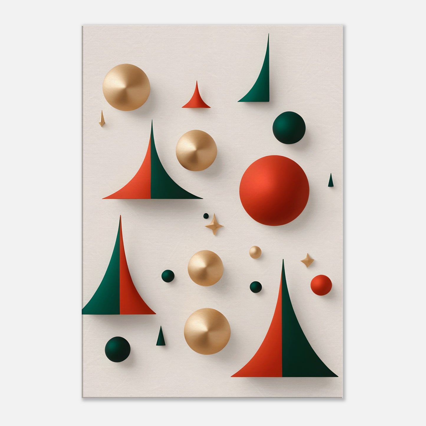 Festive Harmony - Minimalist Christmas Abstract Art for Modern Homes