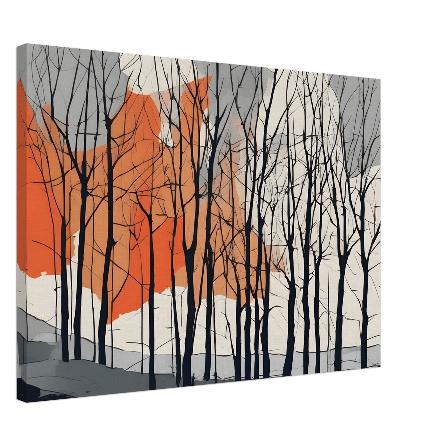 Serene Trees Canvas Print - Minimalist Abstract Wall Art