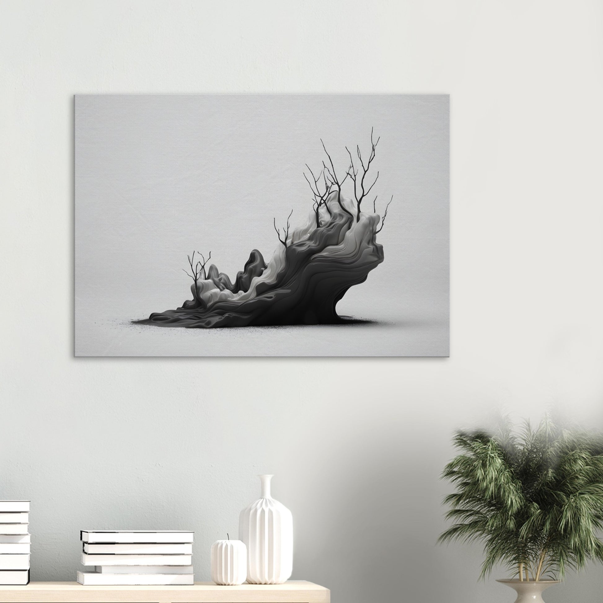 Monochrome Minimalist Abstract Art for Modern Spaces