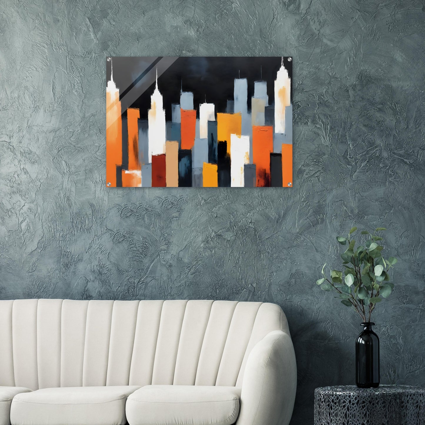 Ethereal Nightscapes: Abstract City Acrylic Print