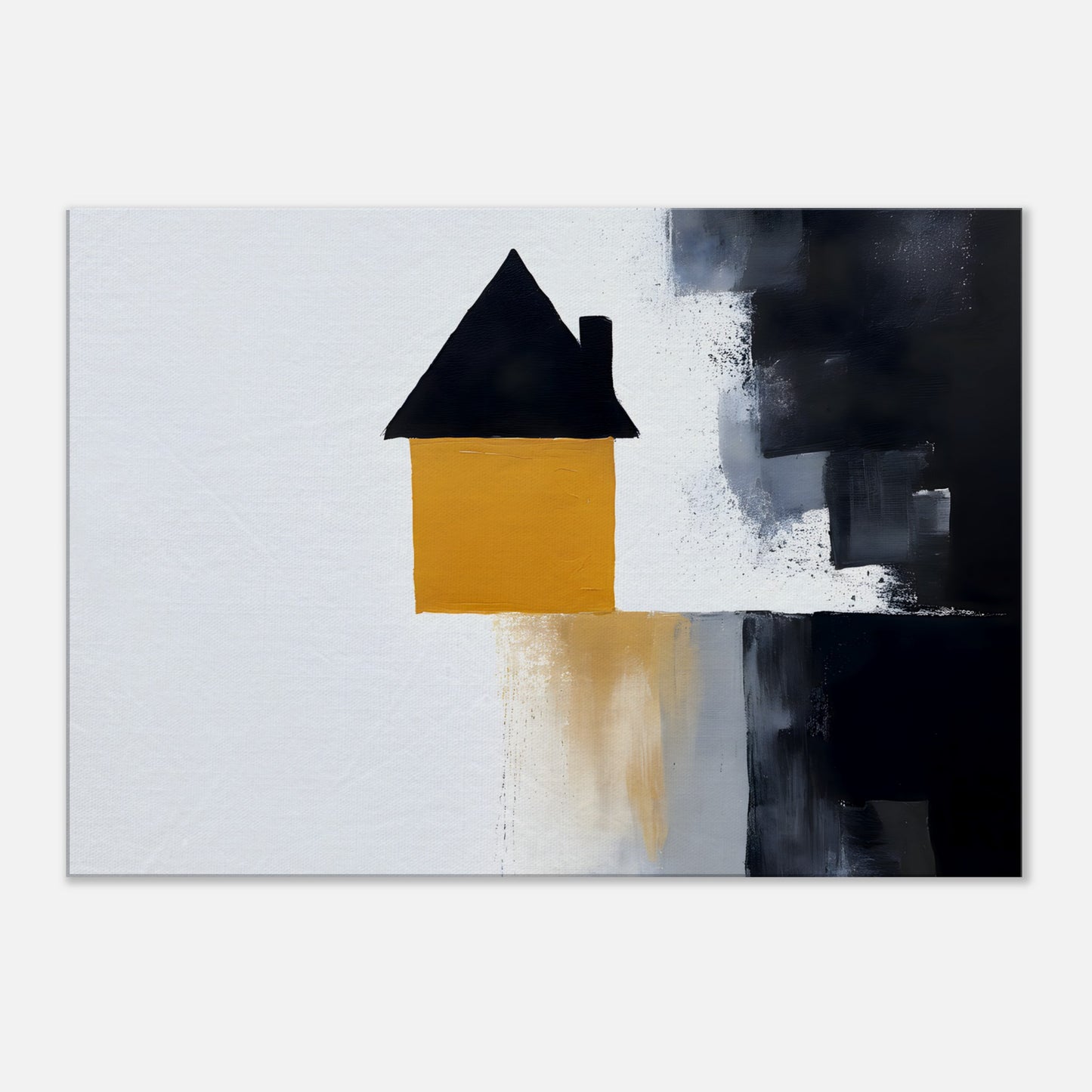 Whispering Elegance: Abstract House Canvas Art