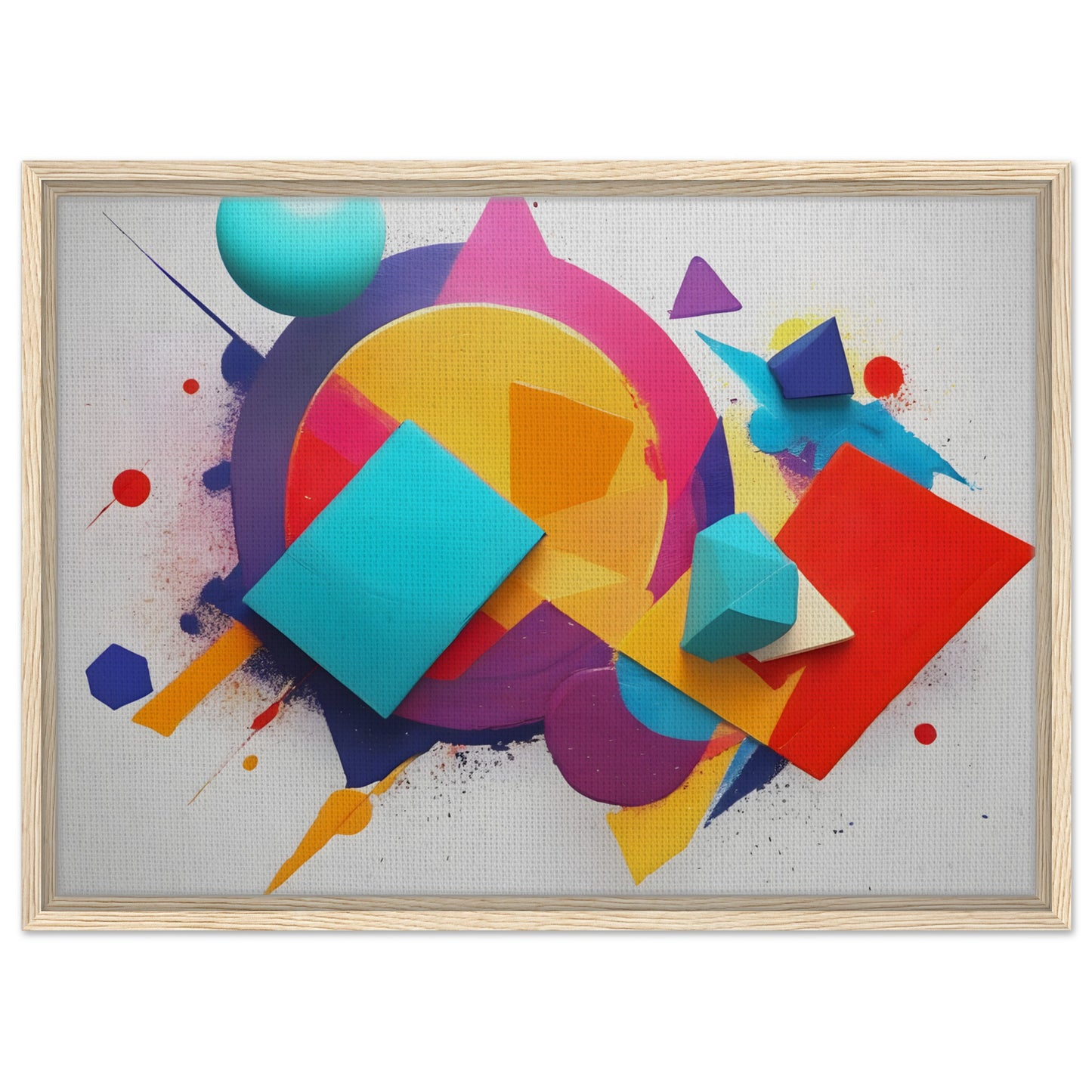 Vibrant Geometric Harmony - Abstract Minimalist Canvas Art