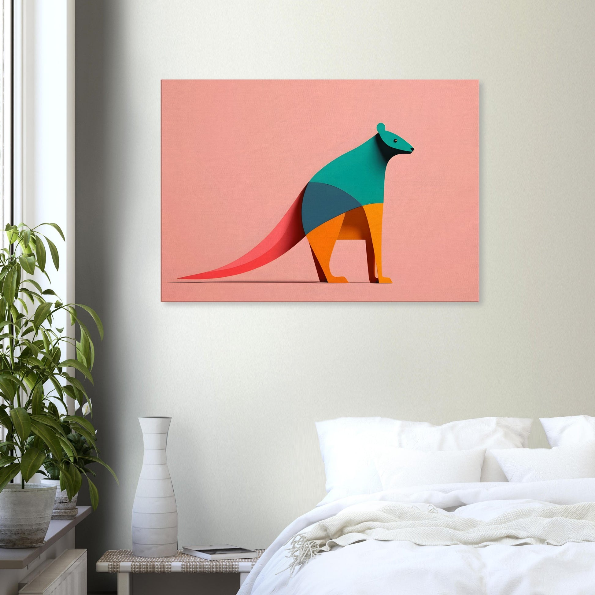 Kangaroo Spirit - Vibrant Minimalist Abstract Wall Art