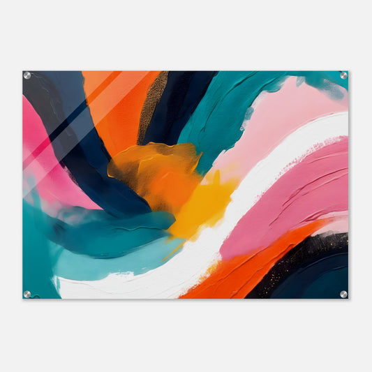 Luminous Waves: Minimalist Abstract Acrylic Print