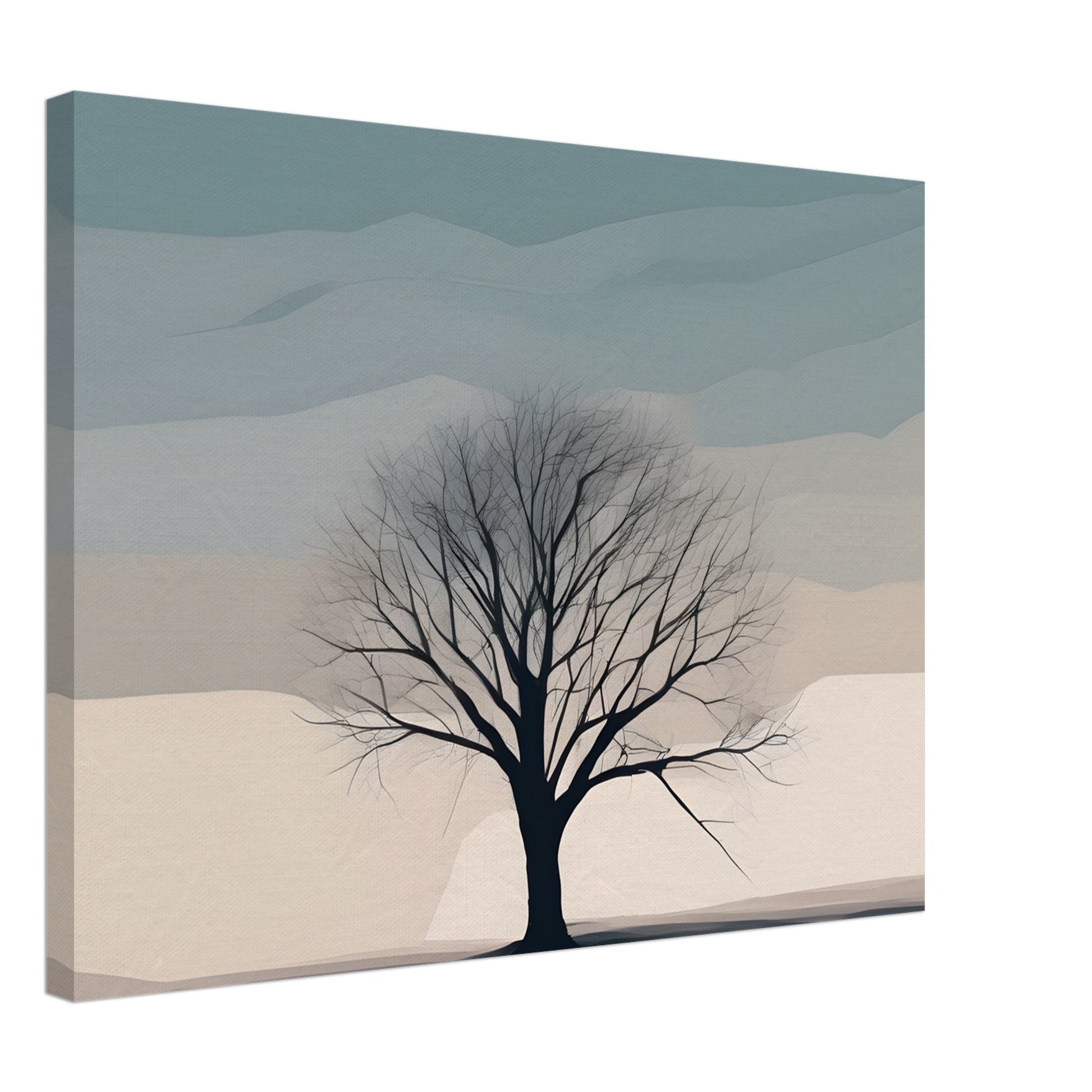 Solitude - Tranquil Tree Abstract Canvas Print