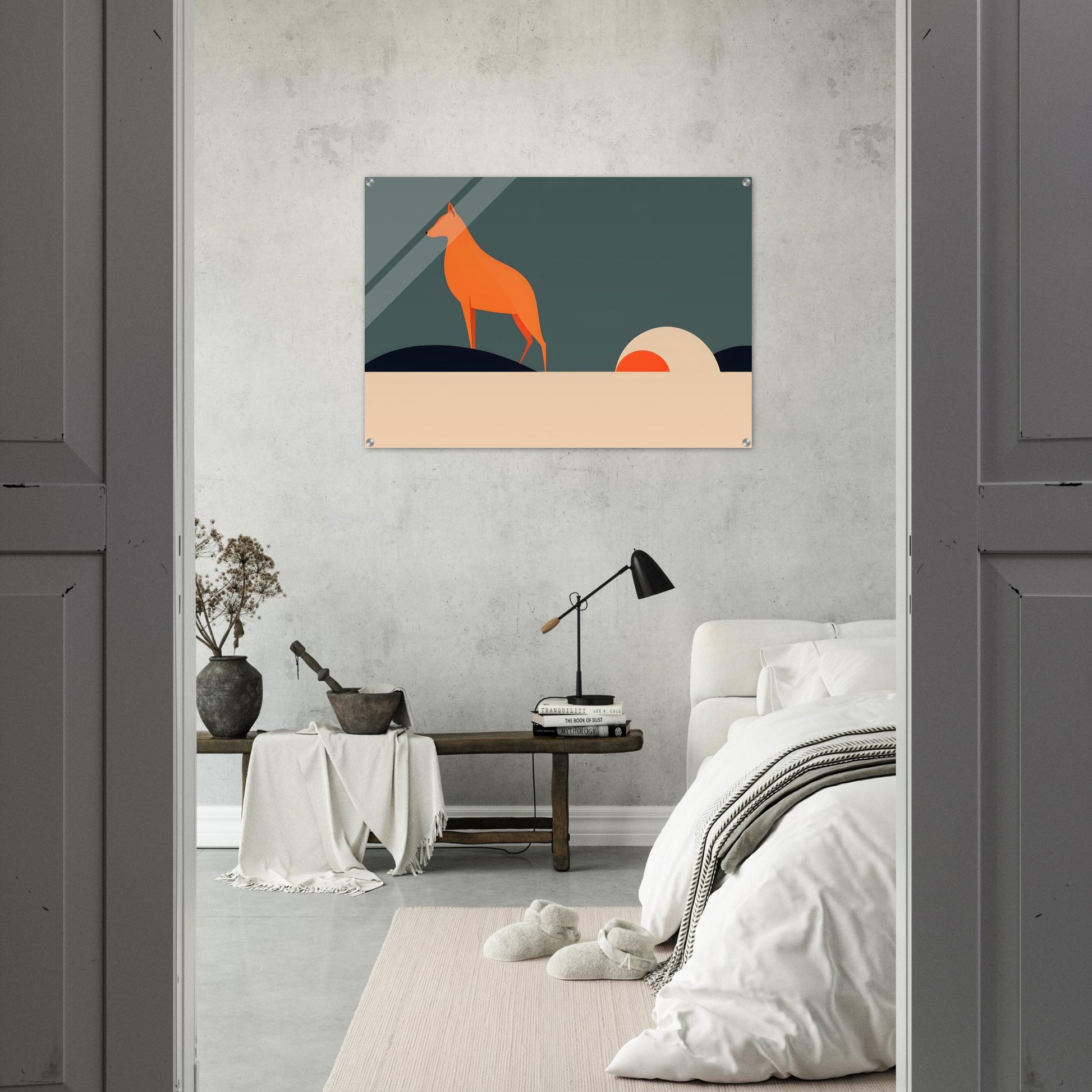 Orange Canine - Minimalist Abstract Acrylic Print Art