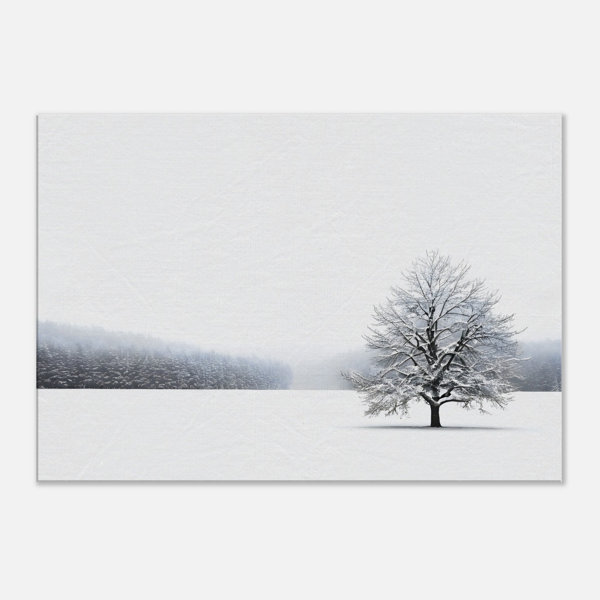 Minimalist Abstract Winter Landscape Canvas Art for Home Decor