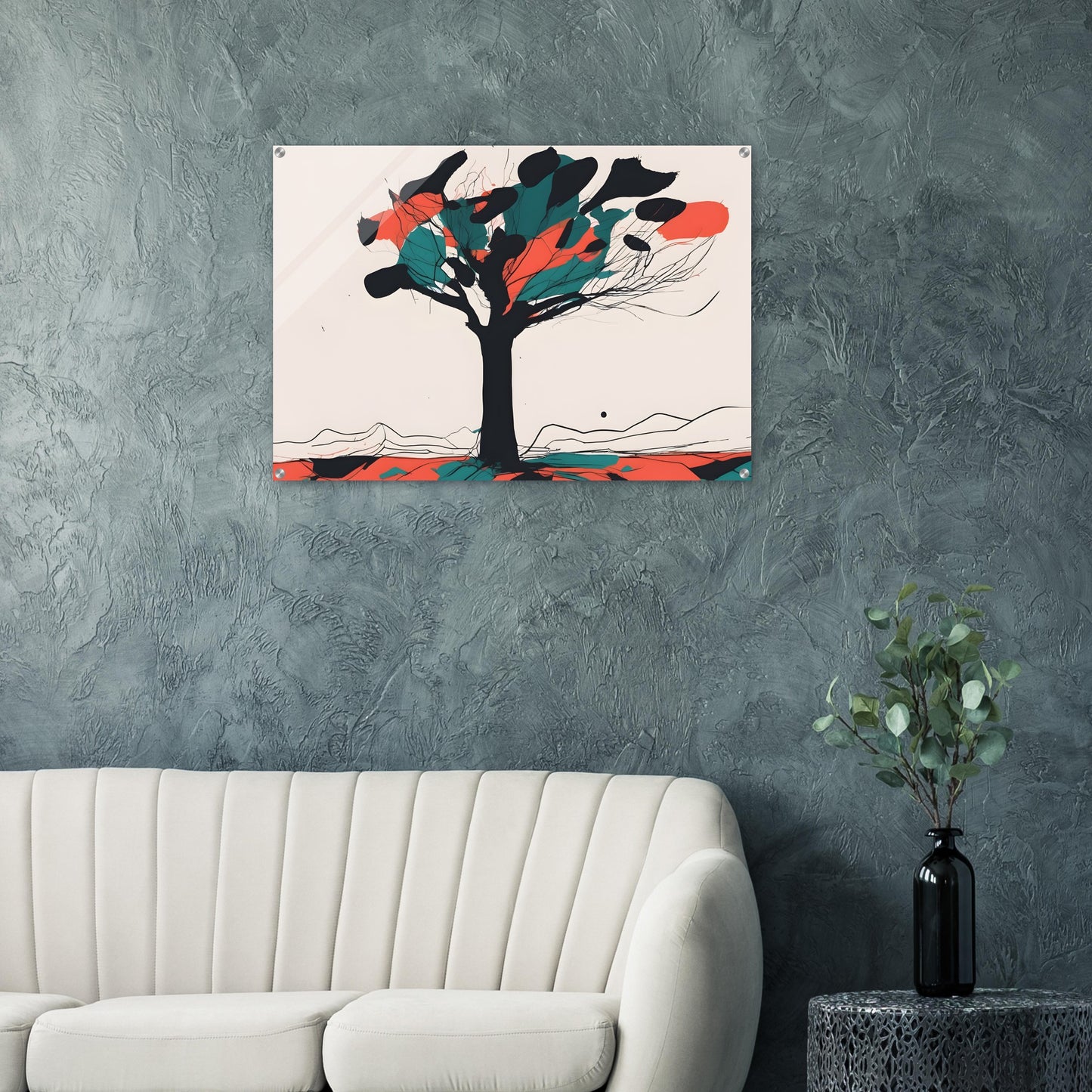 Dancing Leaves - Minimalist Tree Acrylic Print for Modern Decor