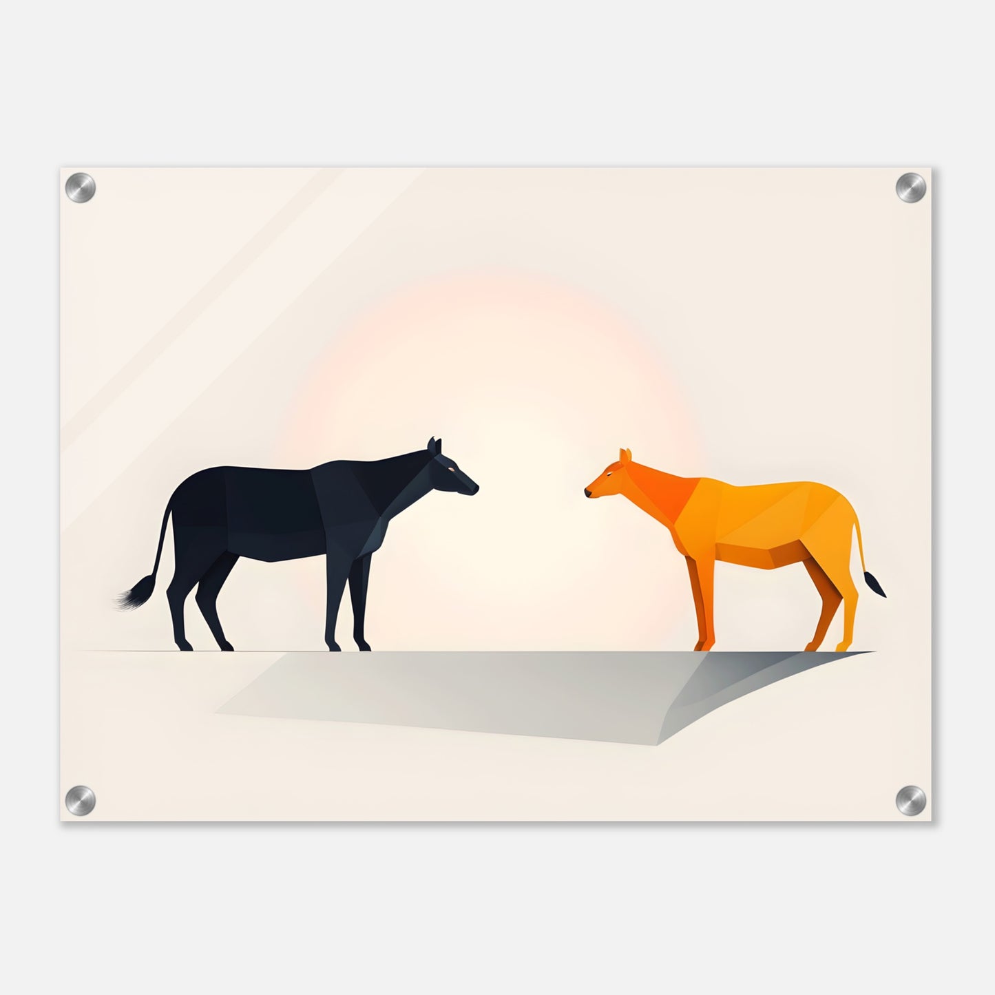 Duality - Minimalist Cow and Dog Abstract Print