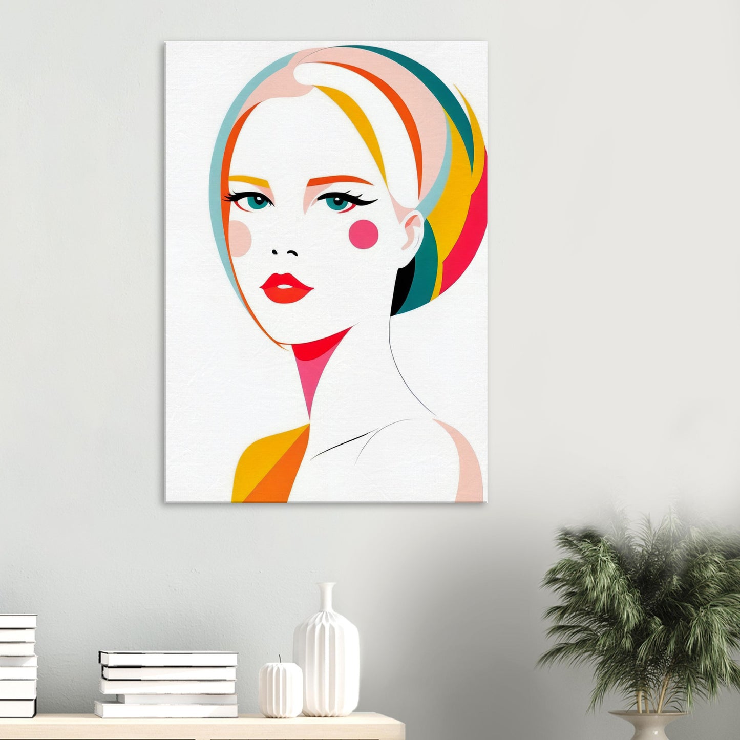 Vibrant Muse - Modern Abstract Female Portrait Canvas Print