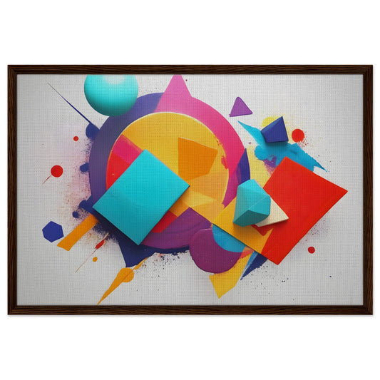 Vibrant Geometric Harmony - Abstract Minimalist Canvas Art