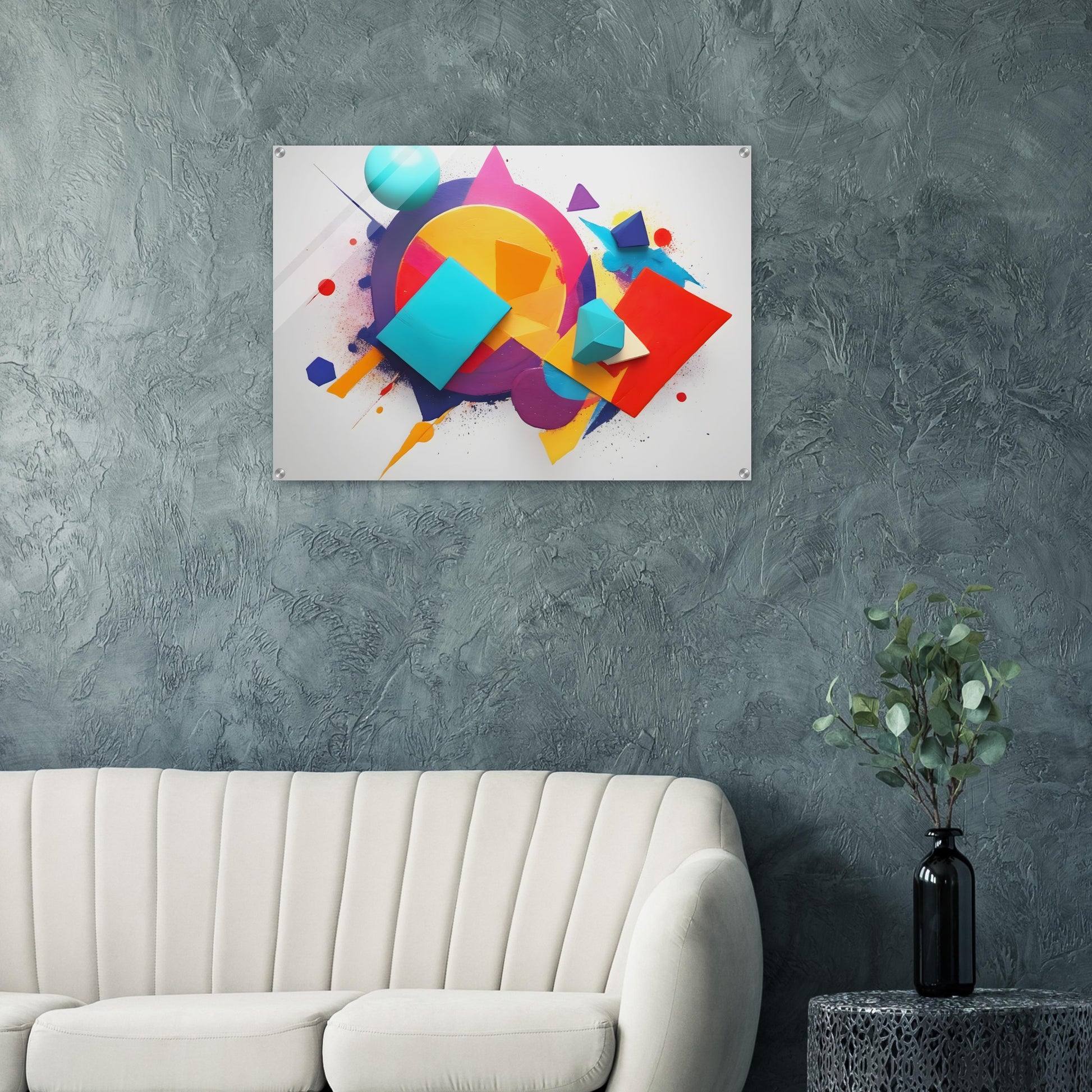 Vibrant Horizontal Minimalist Abstract Acrylic Art Print