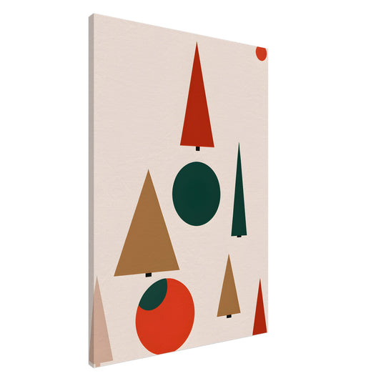 Decorative Christmas Trees - Minimalist Abstract Canvas Art