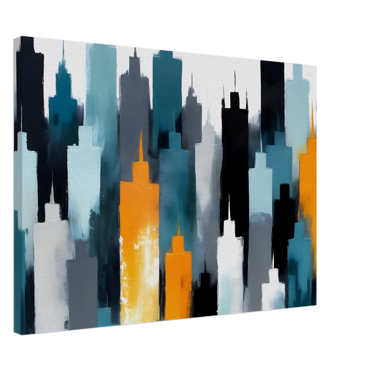 Tranquil Skyline Reflections: Abstract Minimalist Canvas