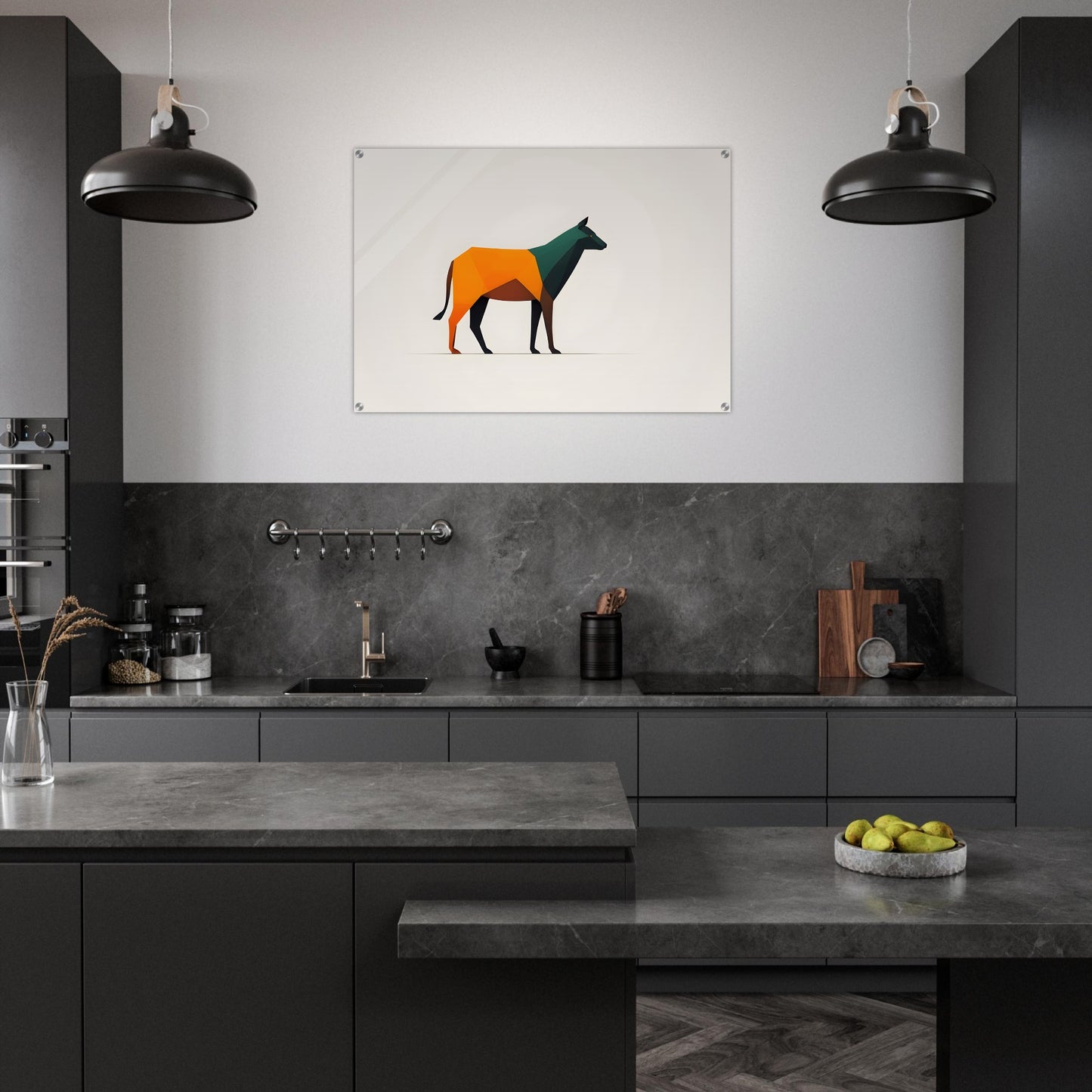 Dynamic Canine - Abstract Minimalist Wall Art Print