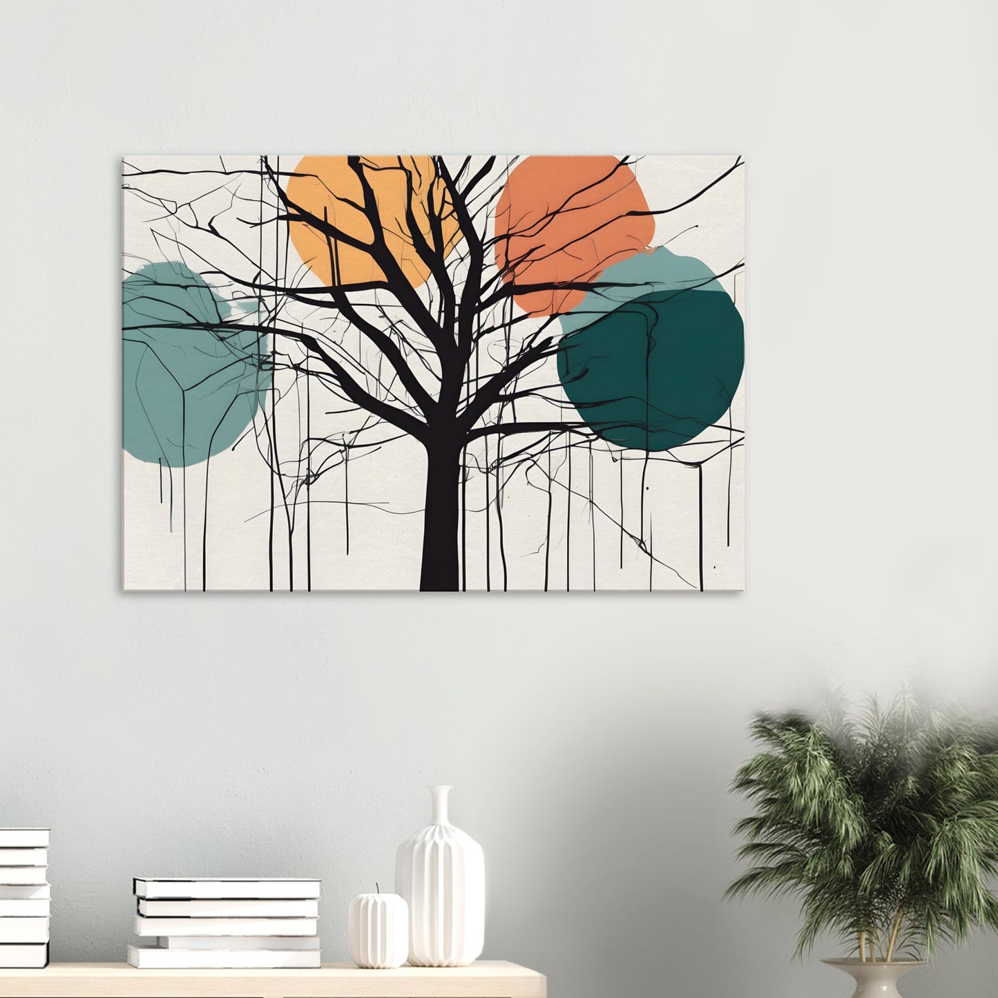 Whimsical Tree - Minimalist Abstract Canvas Art for Modern Spaces