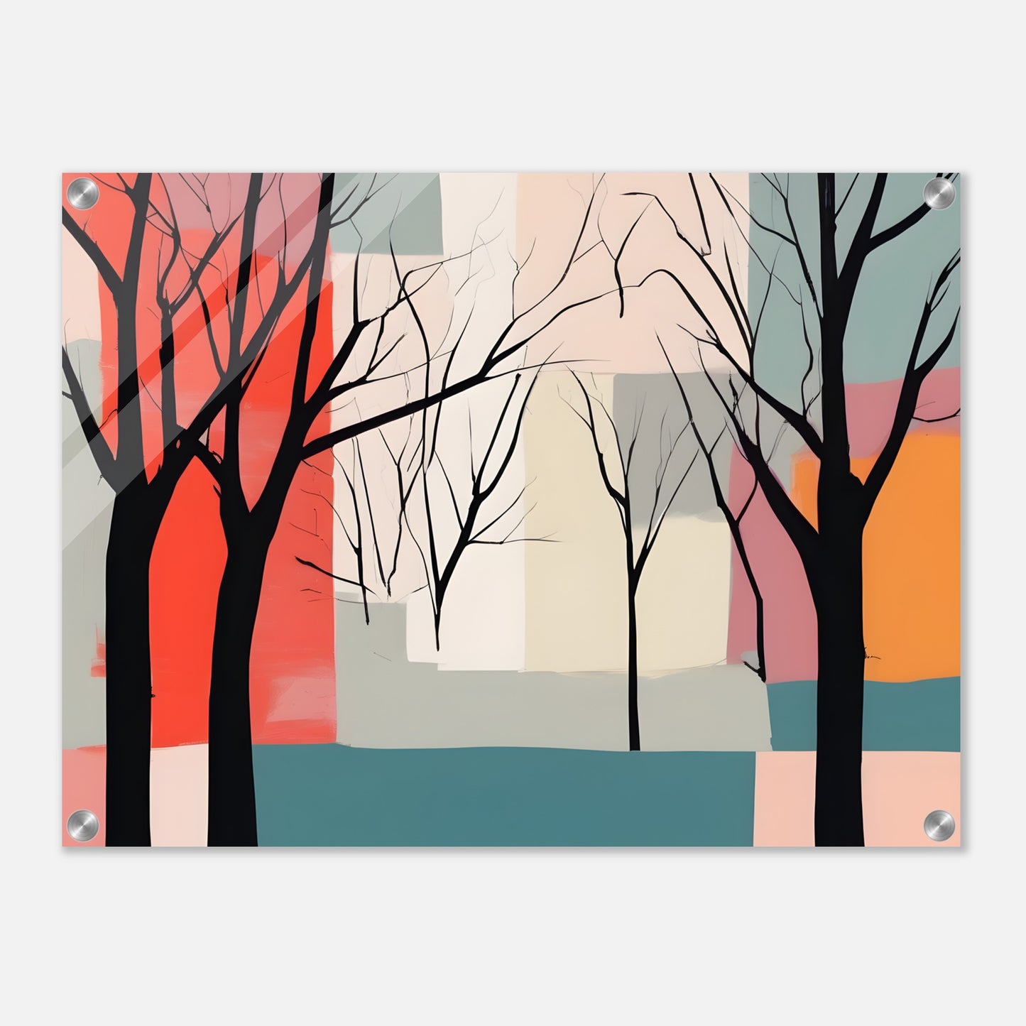 Whimsical Trees - Captivating Minimalist Abstract Acrylic Print