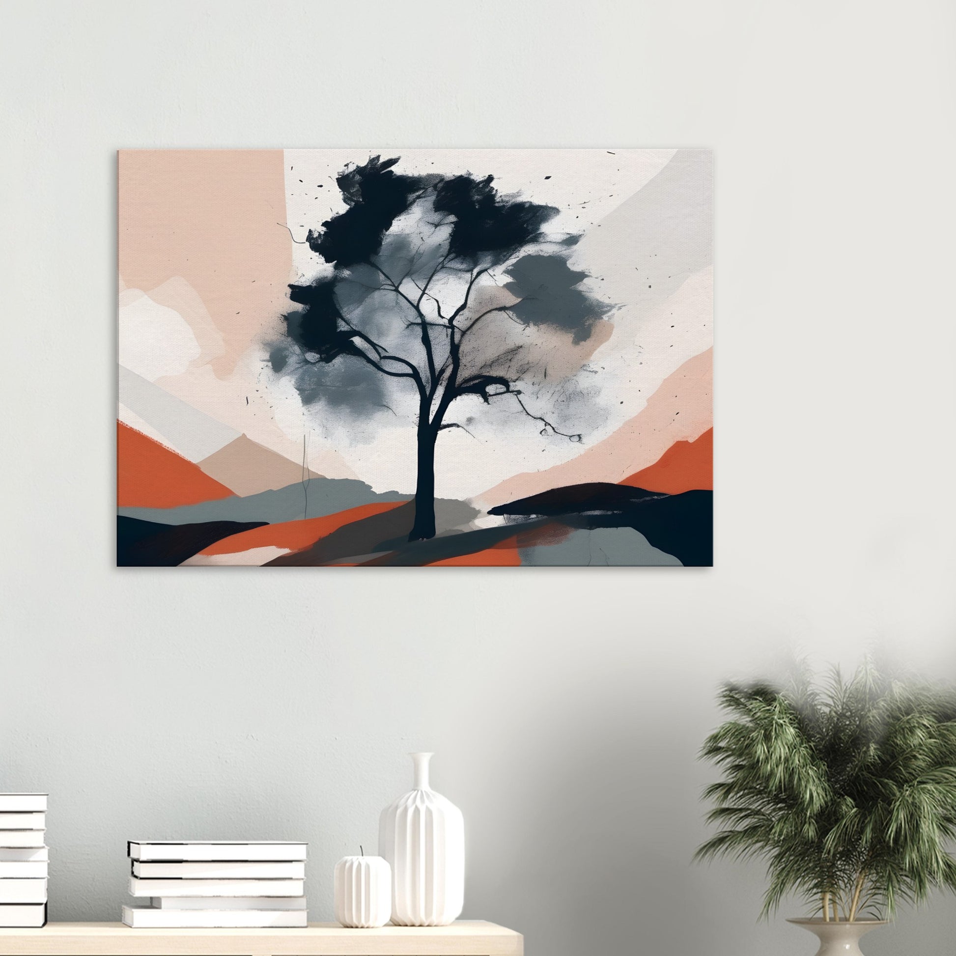 Silhouette Serenity - Minimalist Abstract Tree Art Print