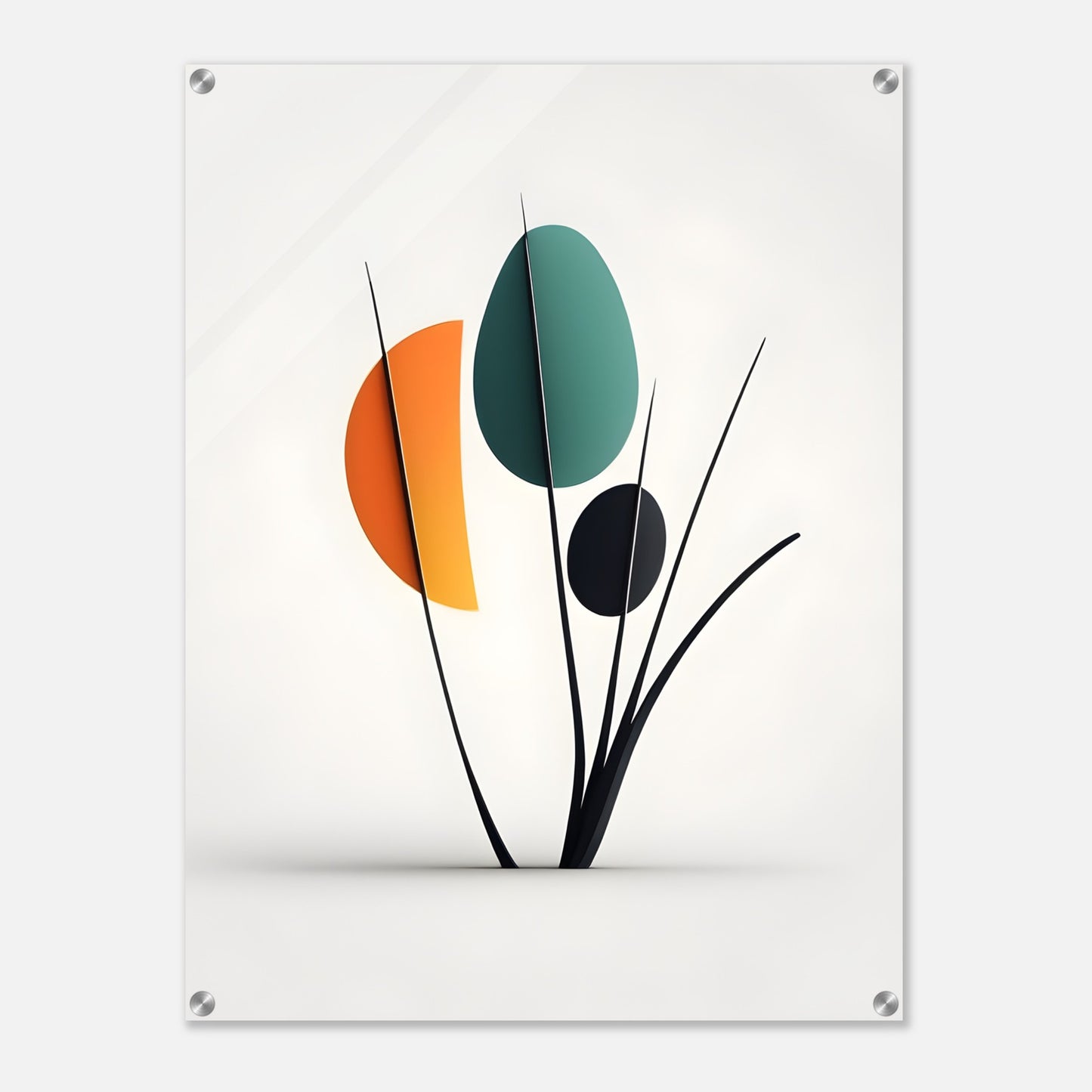 Acrylic glass wall art, Minimalist Nature-Inspired Plexiglass Art with Organic Curves