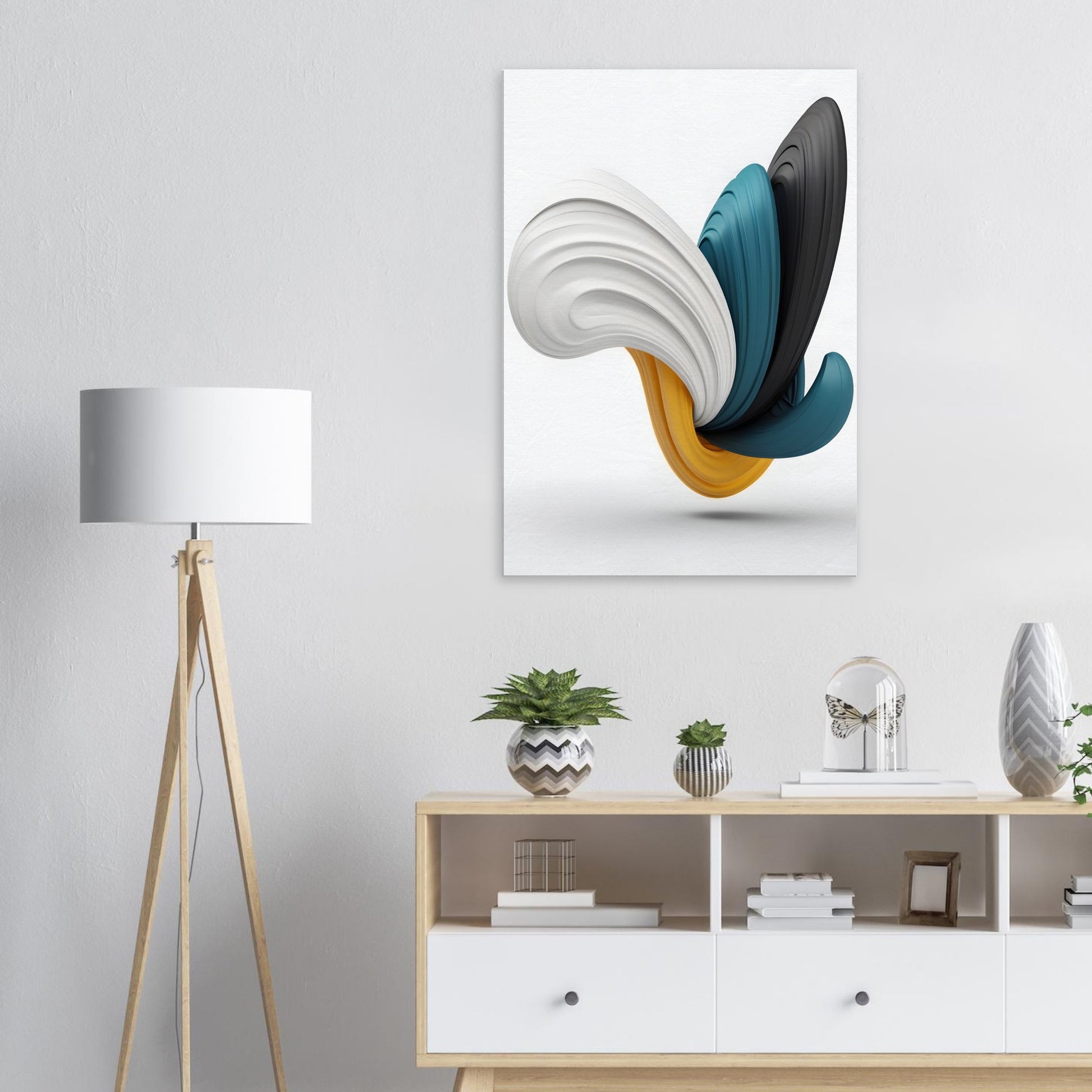 Graceful Swirls: Minimalist Abstract Canvas Wall Art