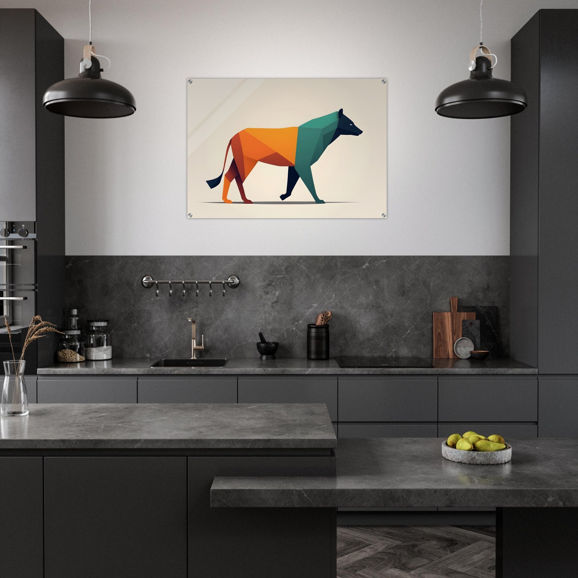 Geometric Walk - Vibrant Abstract Animal Art for Your Space