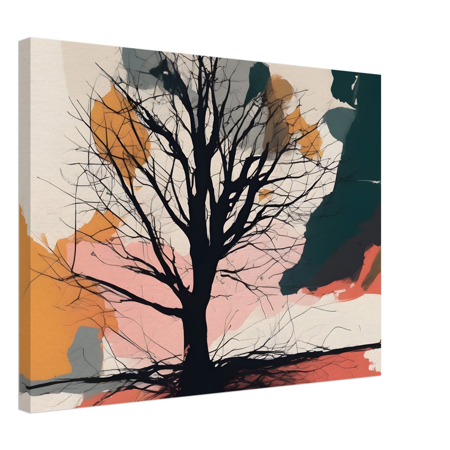 Silhouette Serenity - Captivating Tree Abstract Wall Art