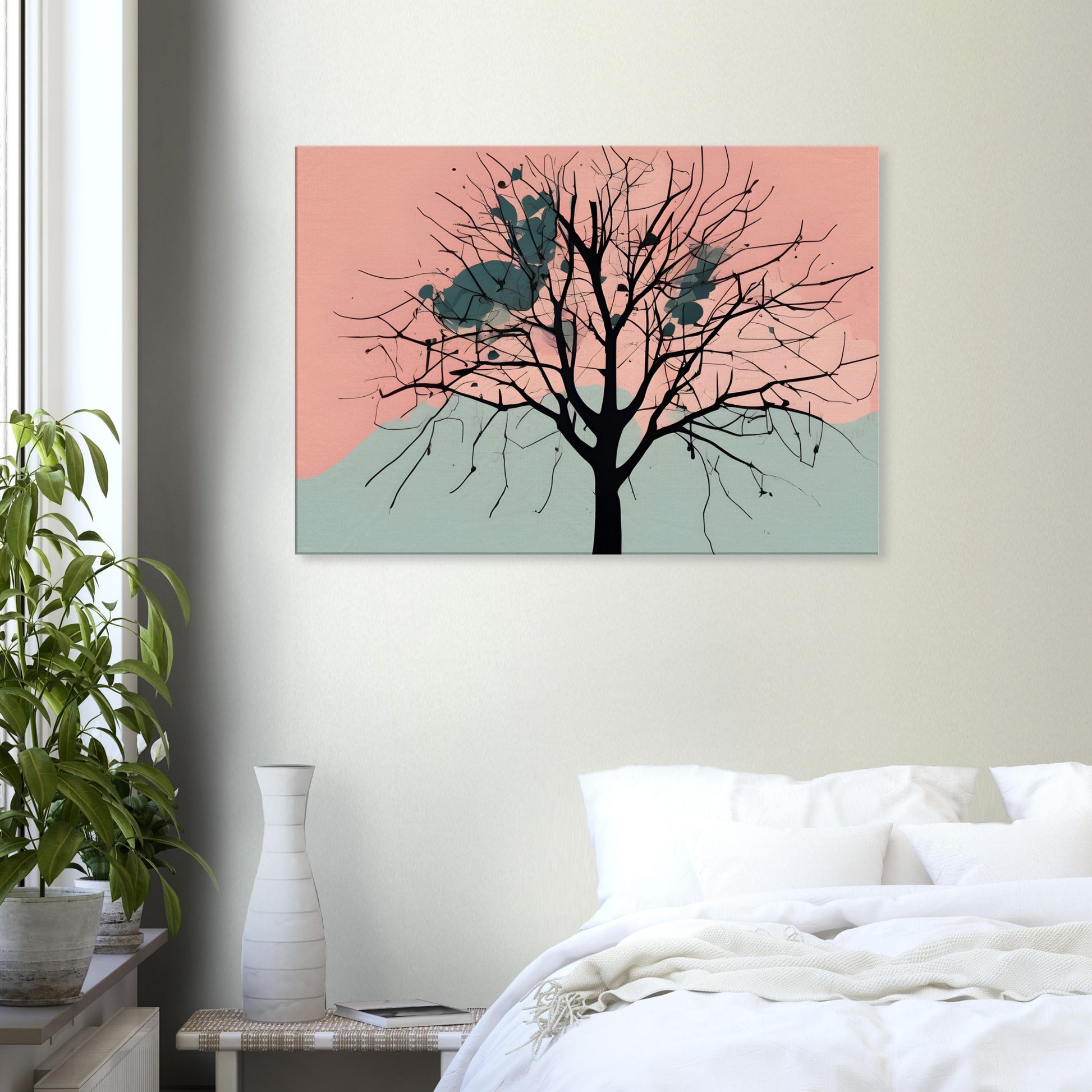 Solitary Essence - Minimalist Abstract Tree Art for Modern Decor