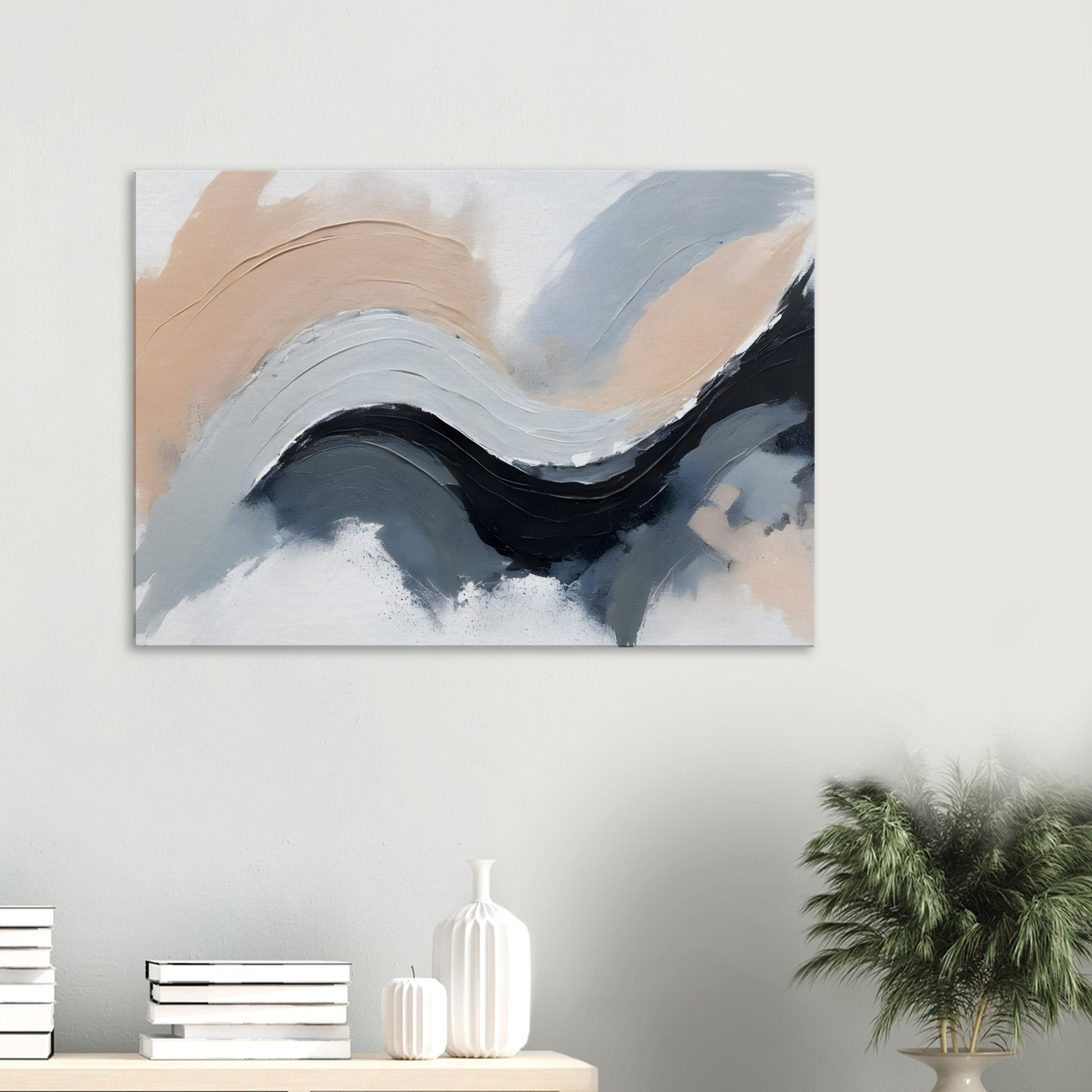 Serene Flowforms: Abstract Minimalist Canvas Art