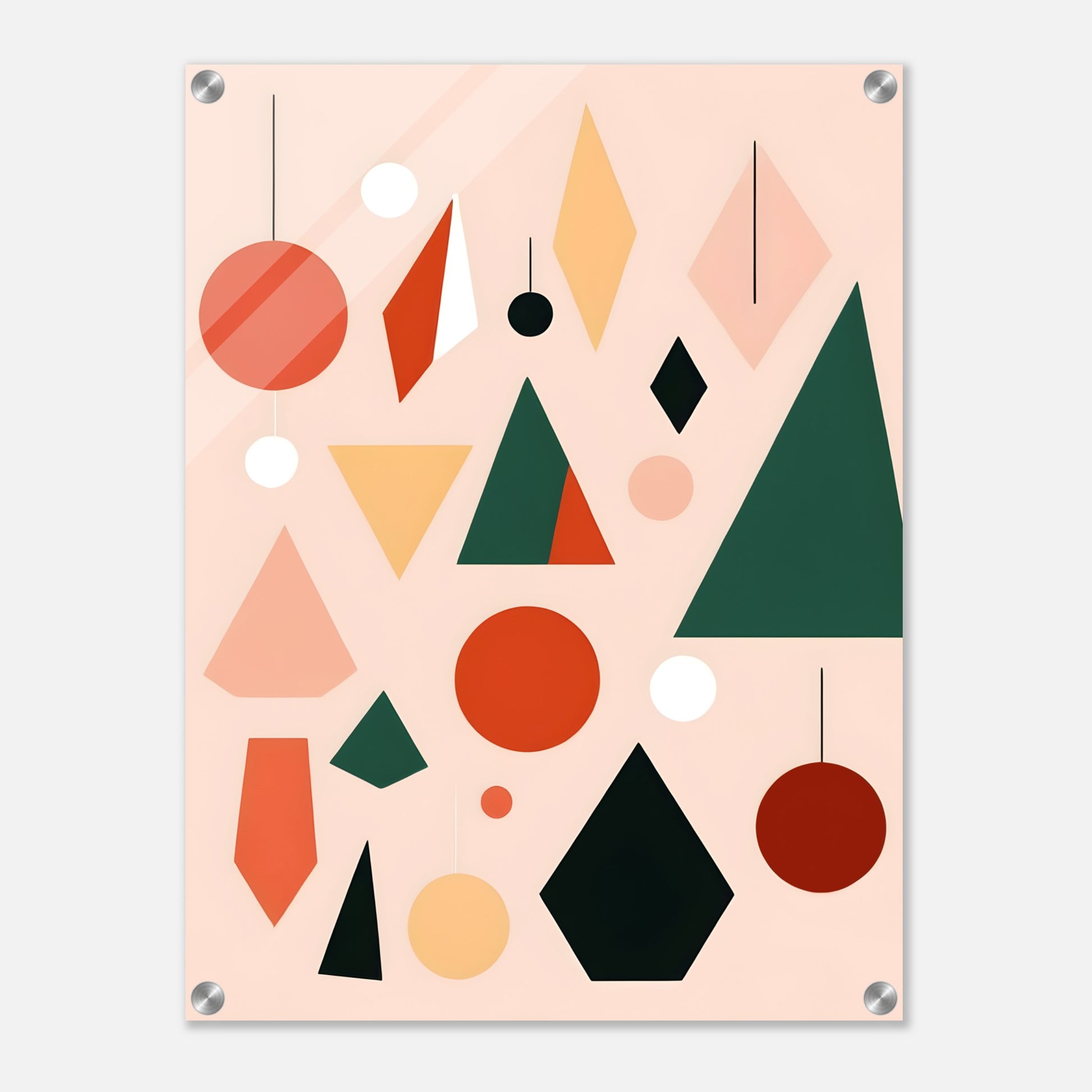 Geometric Joy - Minimalist Abstract Christmas Art