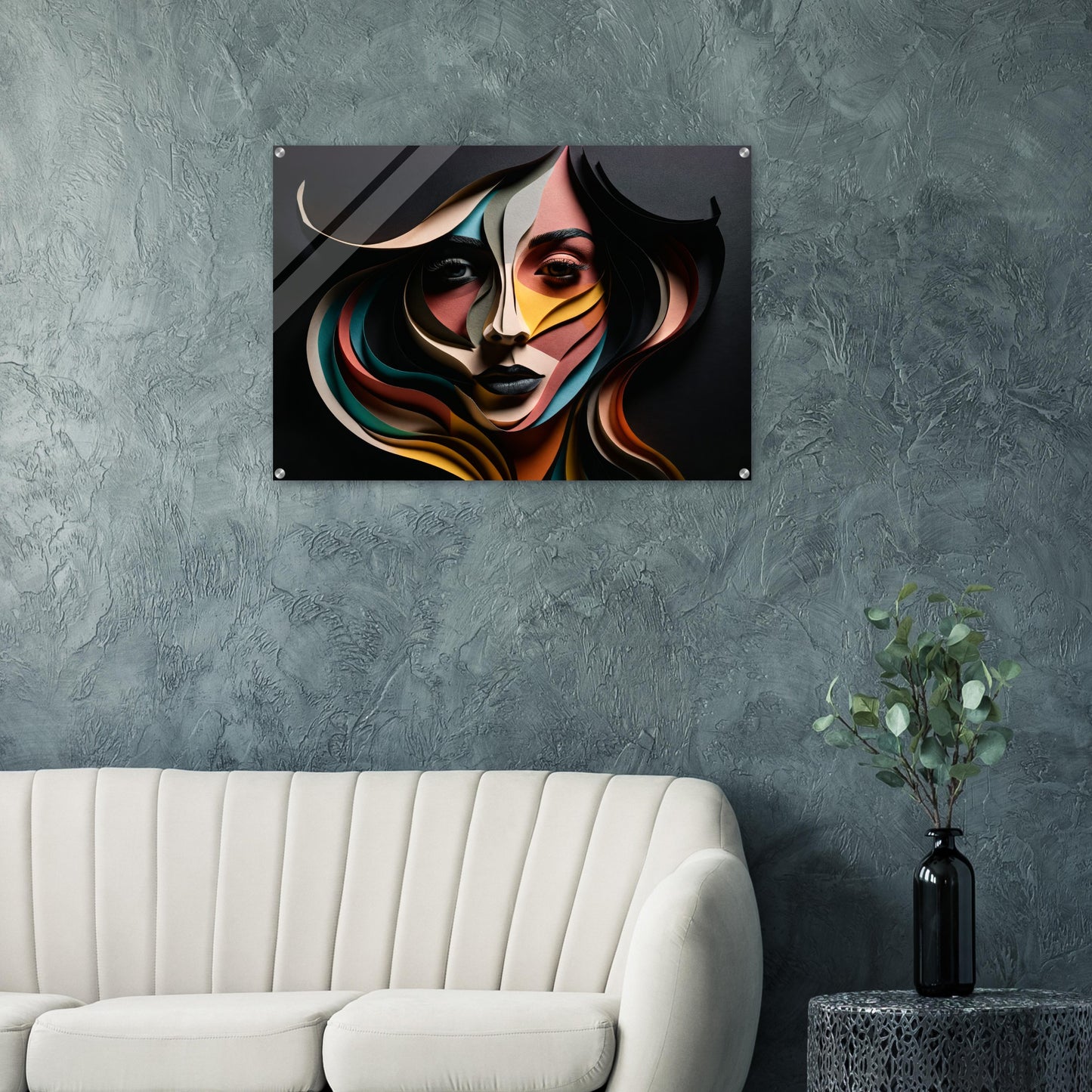 Acrylic print, plexiglass, wall art,Layers of Perception 6 - Paper Realms Collection