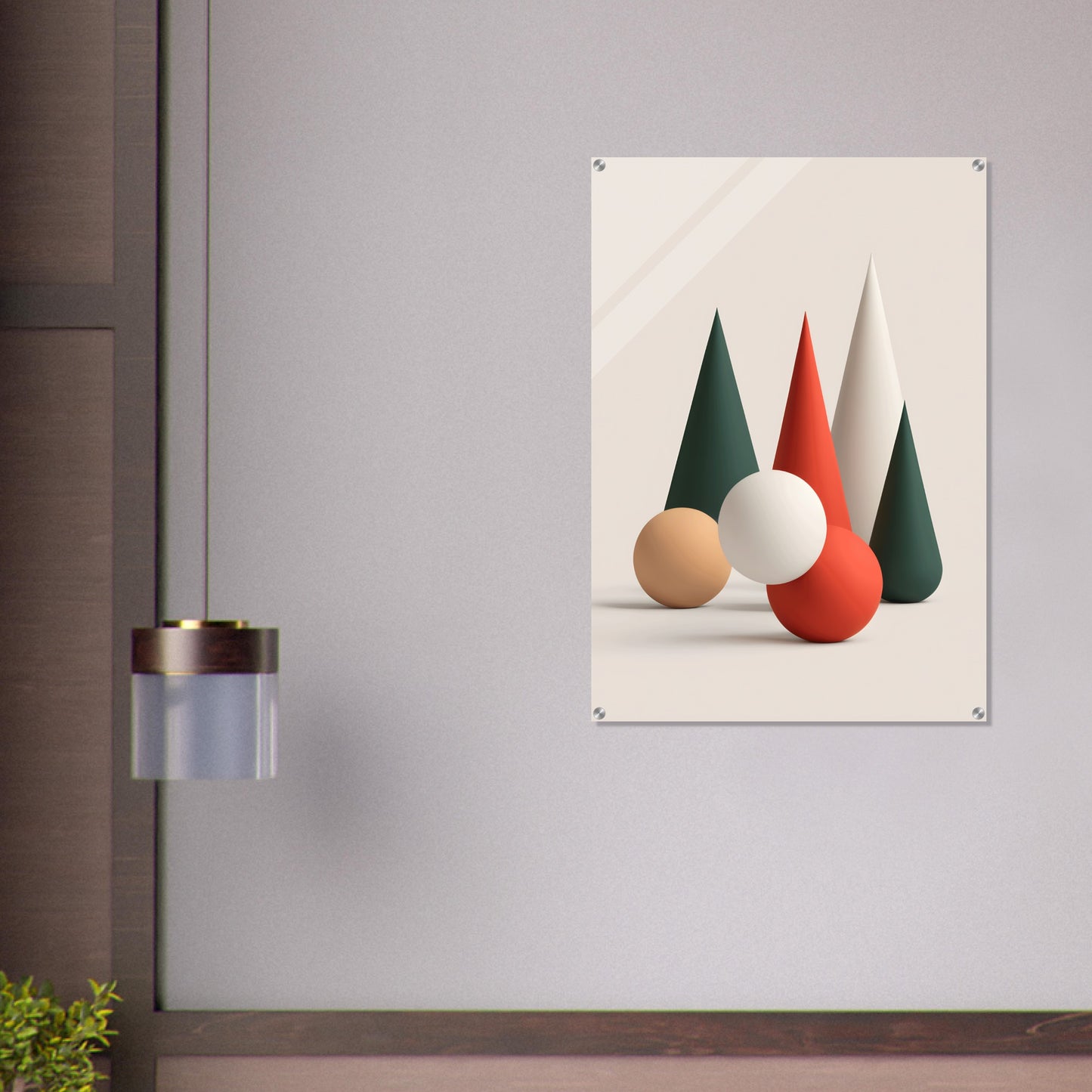 Serene Shapes - Minimalist Abstract Christmas Acrylic Art