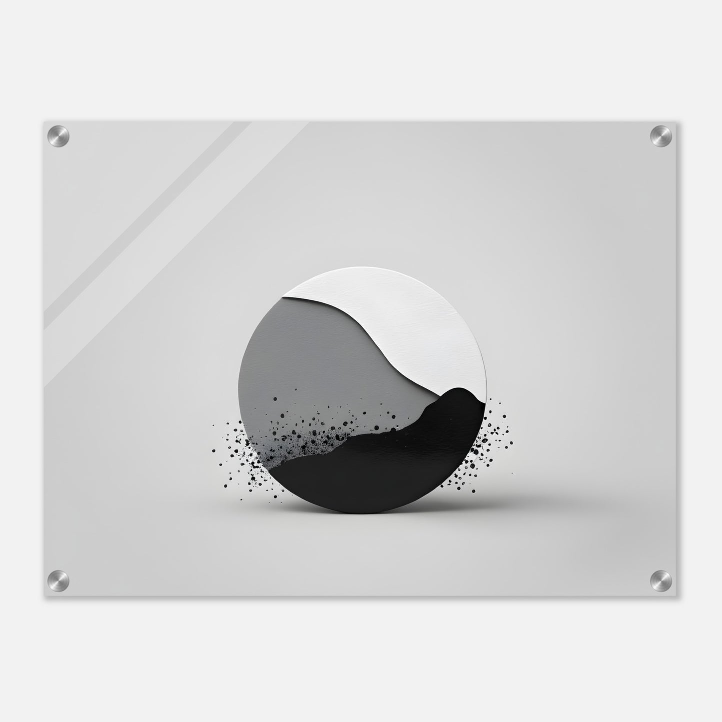 Minimalist Abstract Acrylic Print - Black and White Elegance