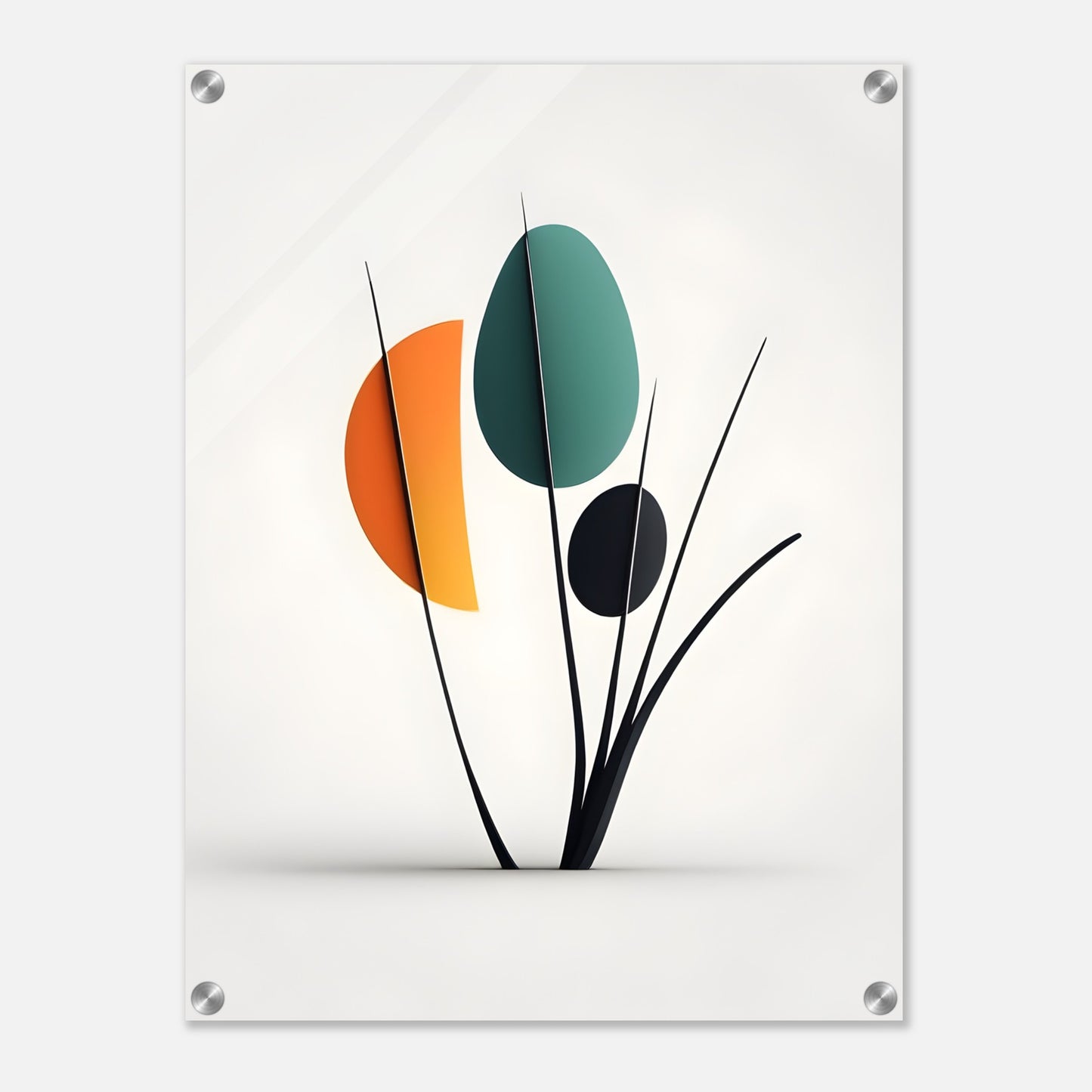 Acrylic glass wall art, Minimalist Nature-Inspired Plexiglass Art with Organic Curves