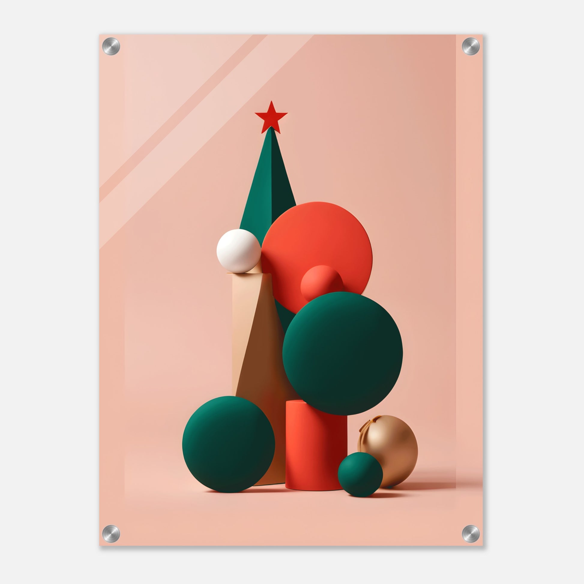 Joyful Abstract Christmas - Minimalist Acrylic Print