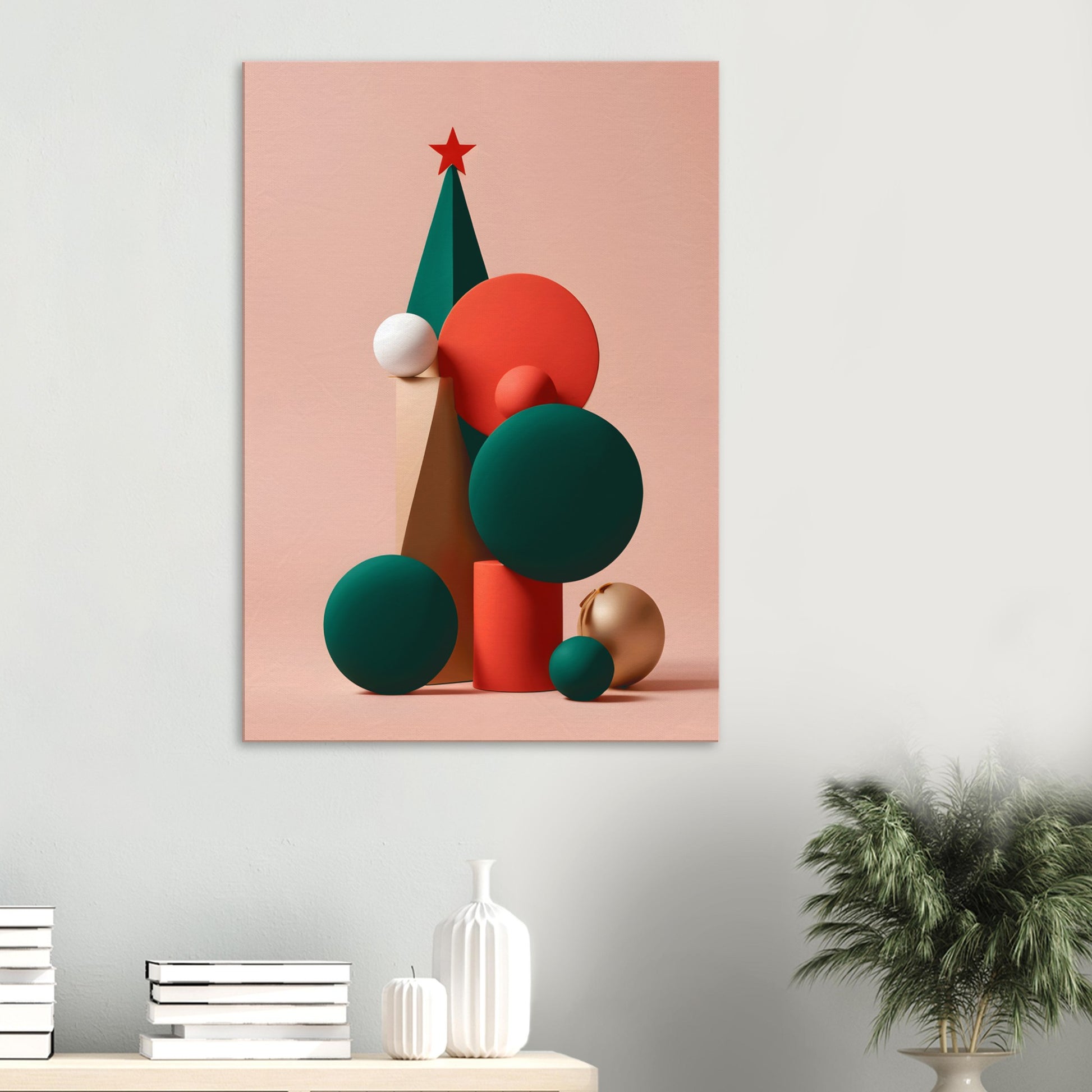 Whimsical Layers - Minimalist Abstract Christmas Art