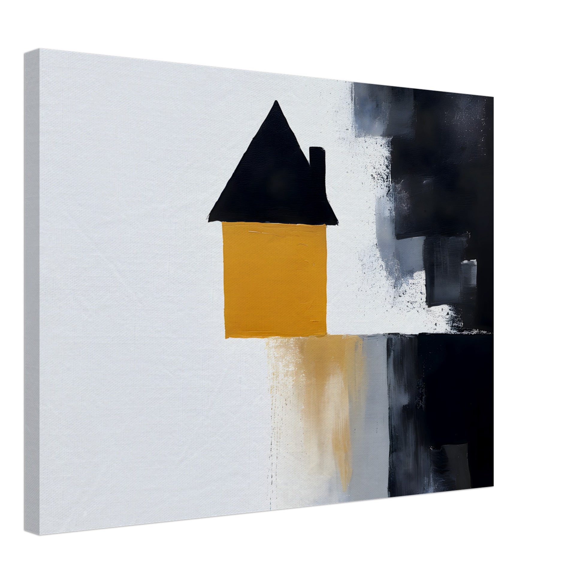 Whispering Elegance: Abstract House Canvas Art