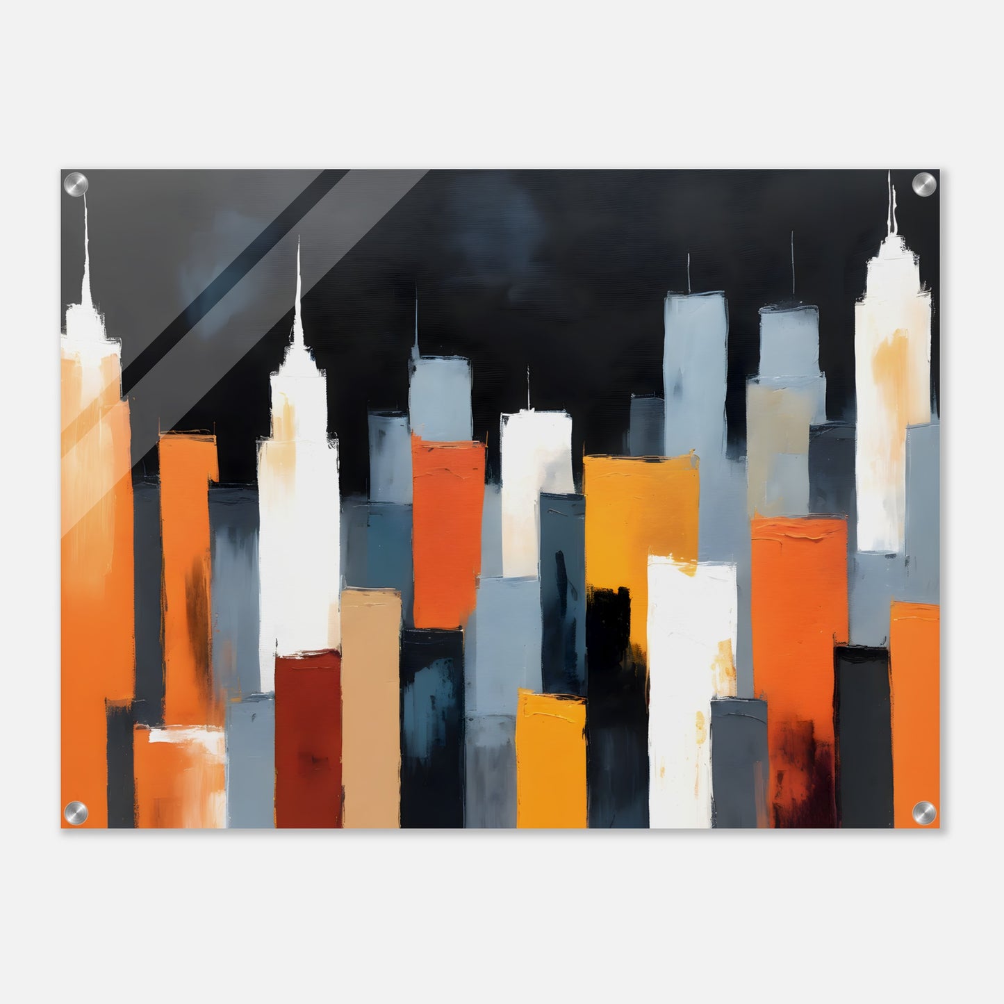 Ethereal Nightscapes: Abstract City Acrylic Print