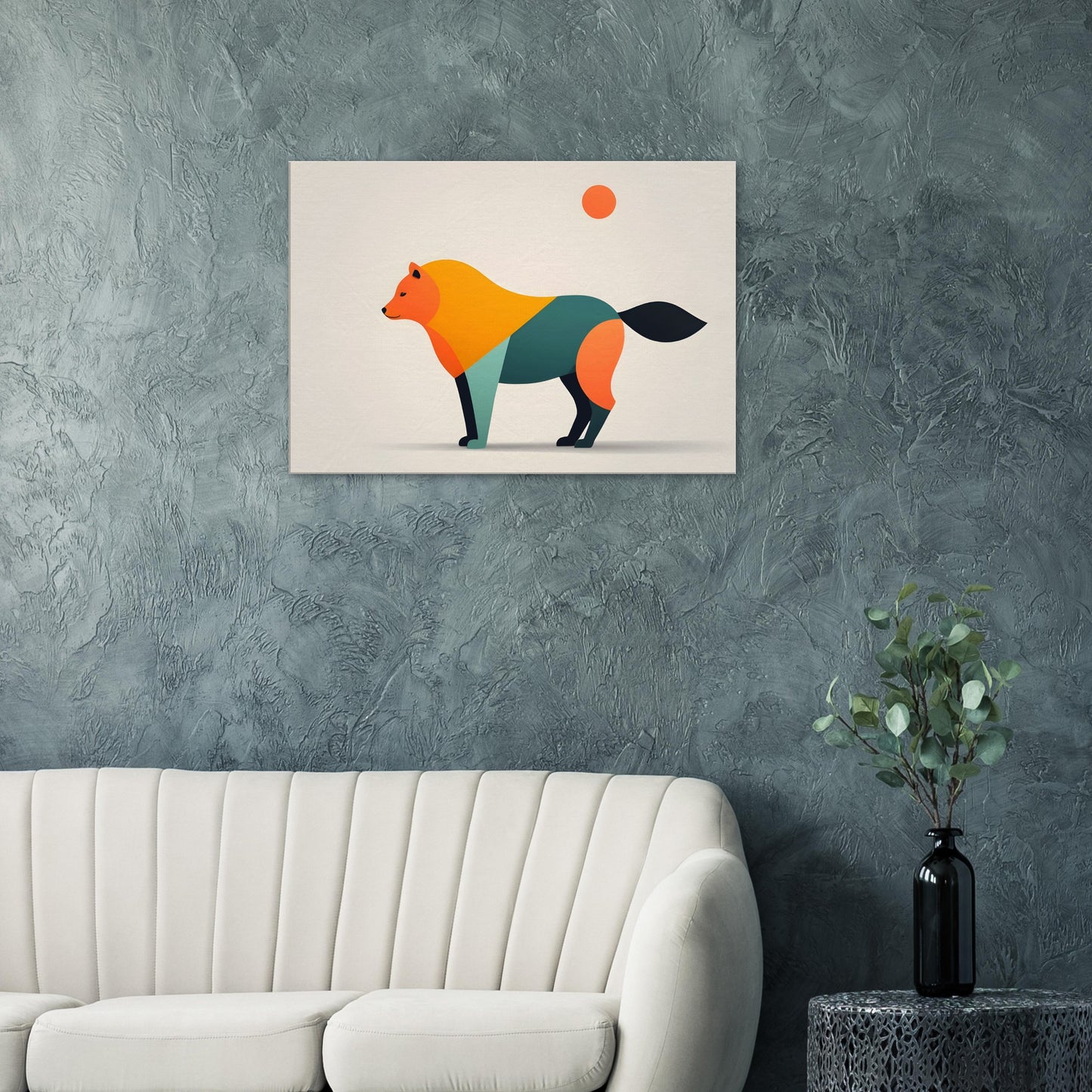 Whimsical Fox - Vibrant Minimalist Canvas Art